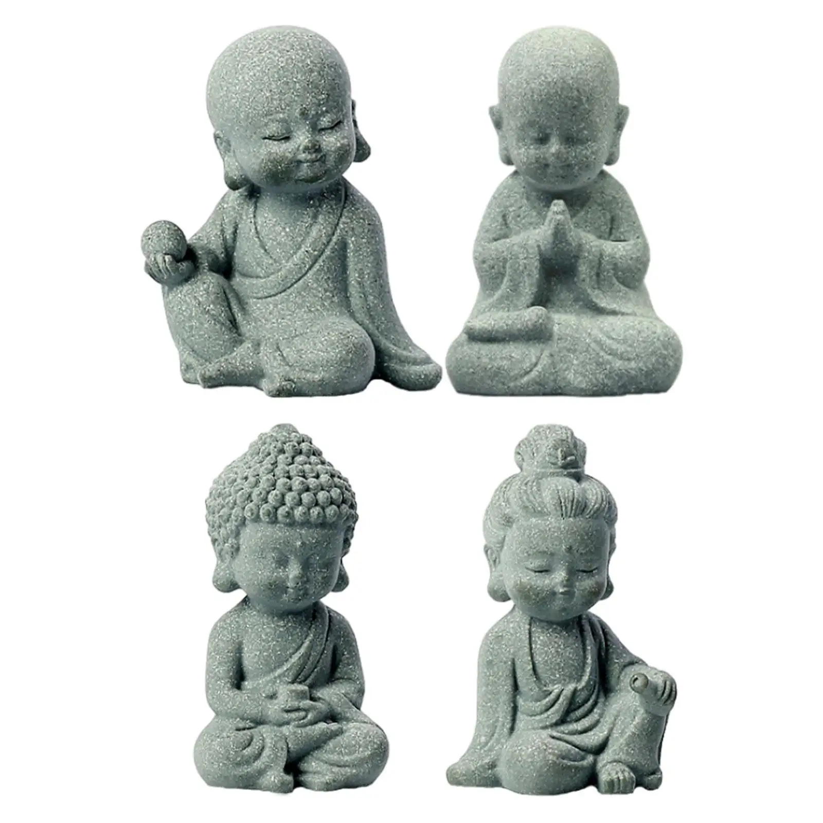 Resin Buddha Statue Meditation Ornament Handcrafted Meditating Figurines Sitting Buddha Statue for Home Porch Desktop Shop Hotel