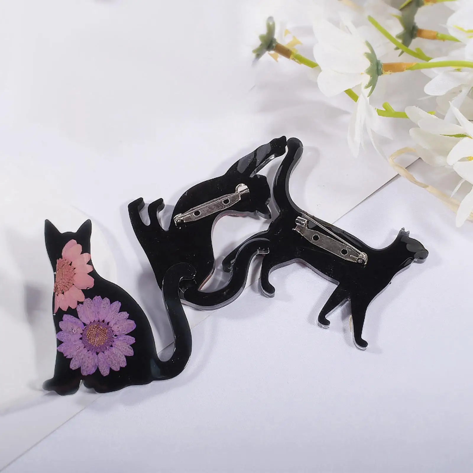 Portable Cat Brooch Pendant DIY Casting Crafts Earrings Epoxy Handmade