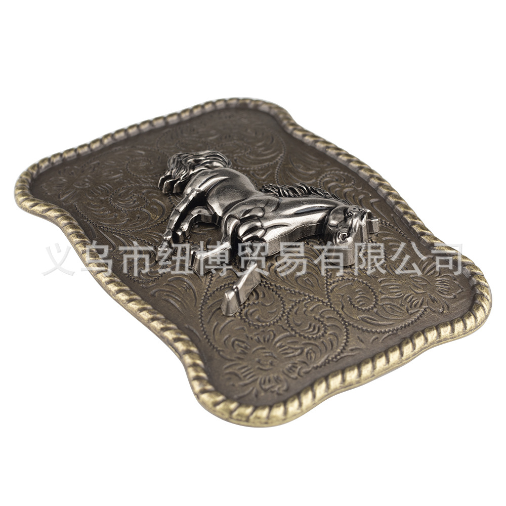 Western Cowboy Boot Gürtel Schnalle Legierung Material 3,8 cm Breite Bronze Mustang – Detail 2