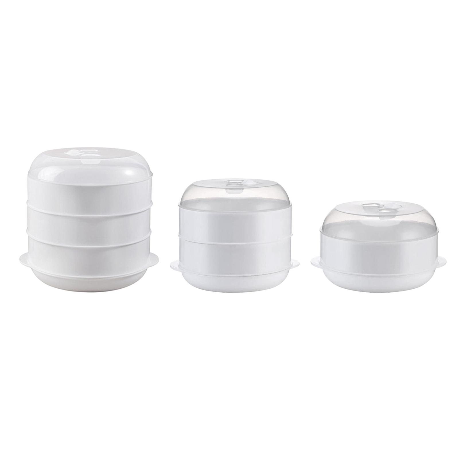 Description Picture 2 of itemMicrowave Steamer Heating Steamer Veggies Fish Grade /2/3 Tiers for Home Kitchen Microwave Steaming Dish Lid Cooking Pot Cooker