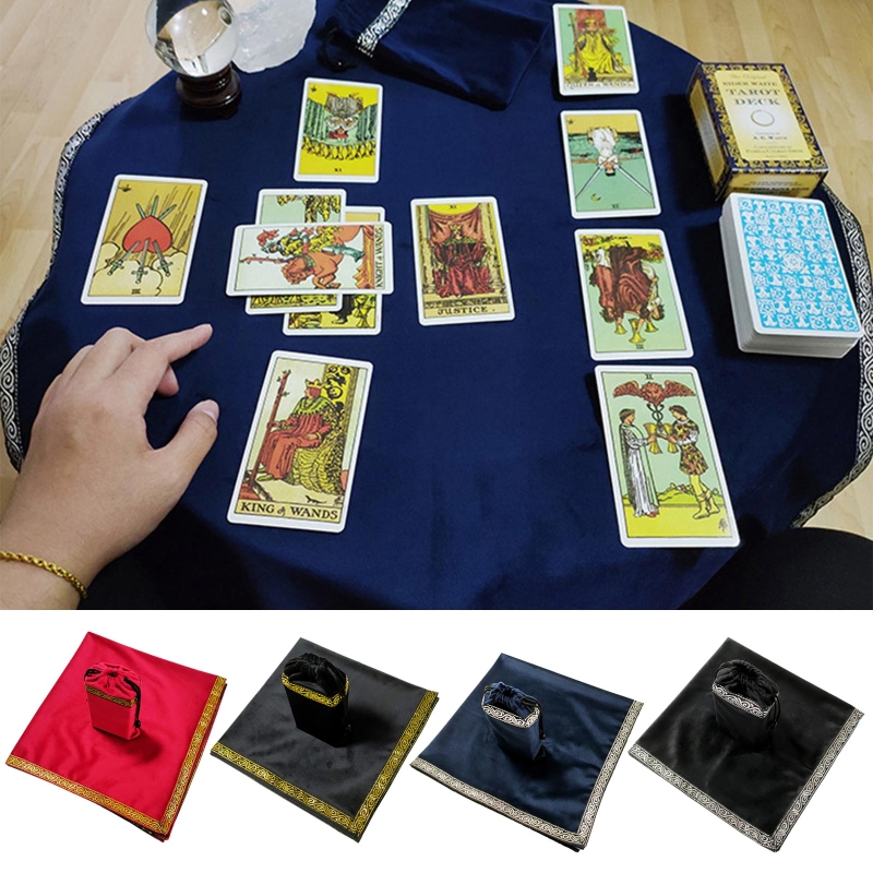 270C Velvet Divination Tablecloth with Tarot Pouch Bag Metaphysical Altar Table Cloth