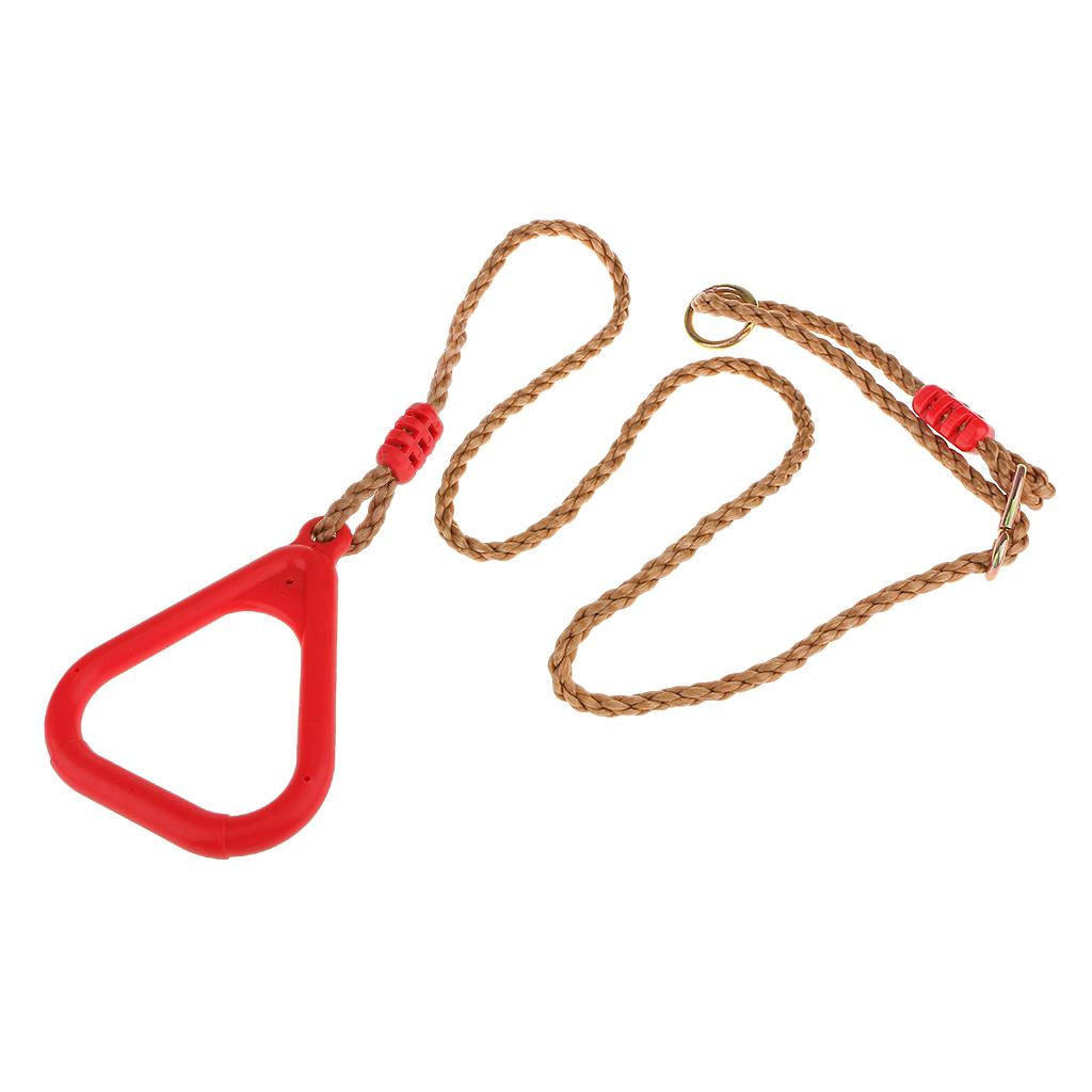 Red Gym Rings Triangle Fitness Hoops Straps Buckles Outdoor Strength Training