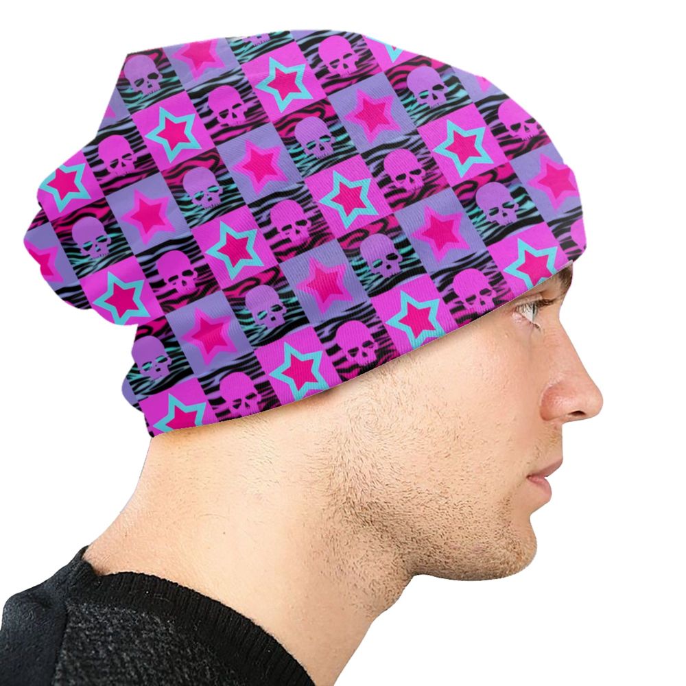 Benutzerdefinierte Schädel Druck Motorhaube Hüte Straße Stricken Hut Für Frauen Männer Winter Warme Horror Skeleton Tod Skullies Beanies Caps – Detail 40