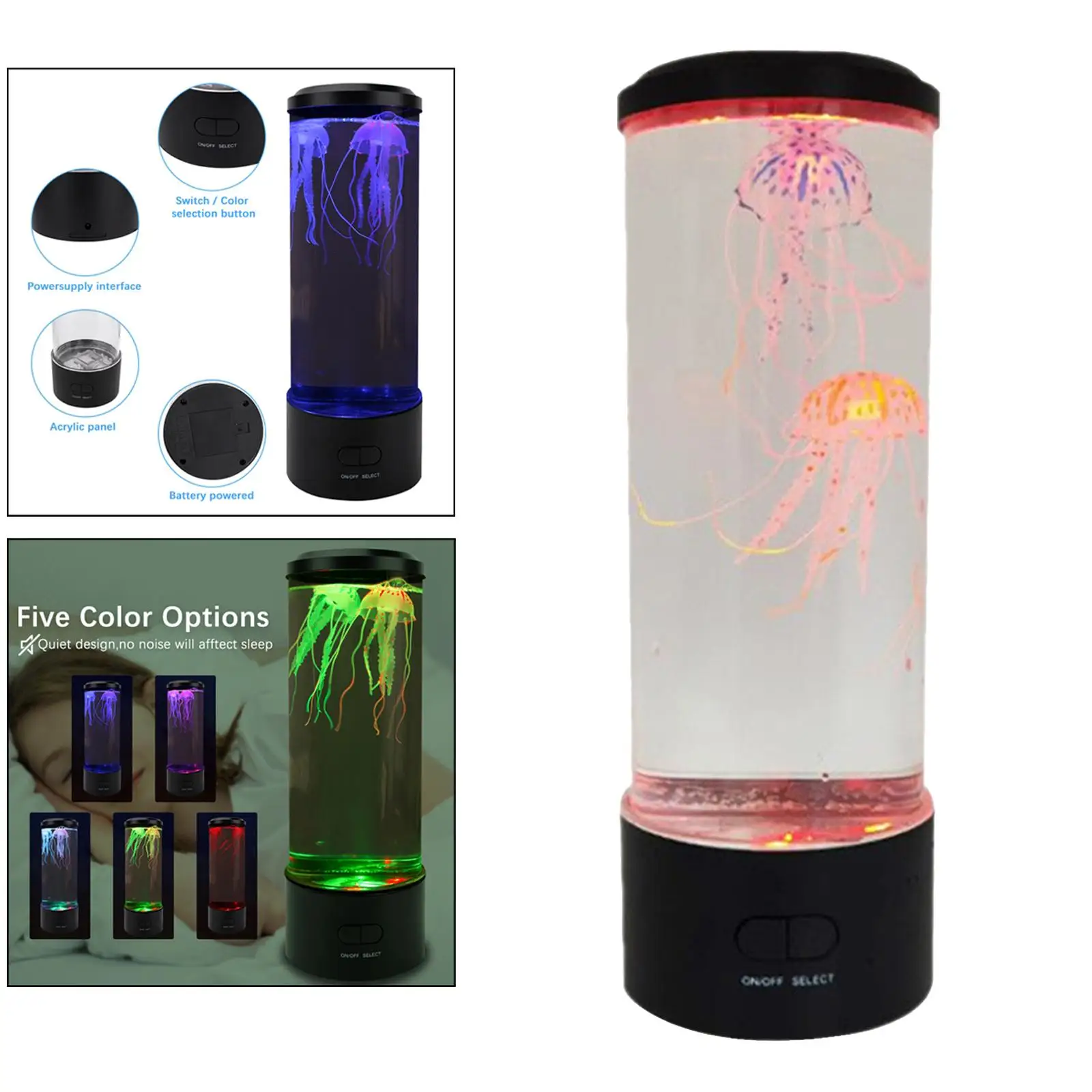 Mini Desktop Jellyfish Lamp Desk Decor Lamp A Sensory Synthetic Jelly Fish Tank Aquarium Mood Lamp Excellent Gift