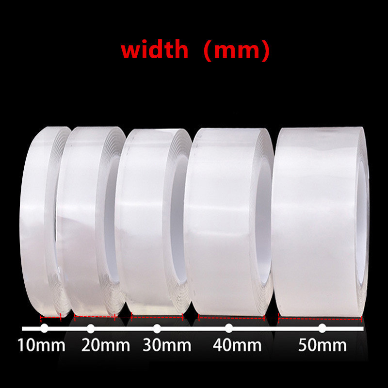 S4afebd2545134e3e9b0b24fe69754a0fE 1mm Tape Waterproof Wall Adhesive Reusable Heat-resistant Bathroom Home Improvement Non-trace Transparent Double-sided Nanotape