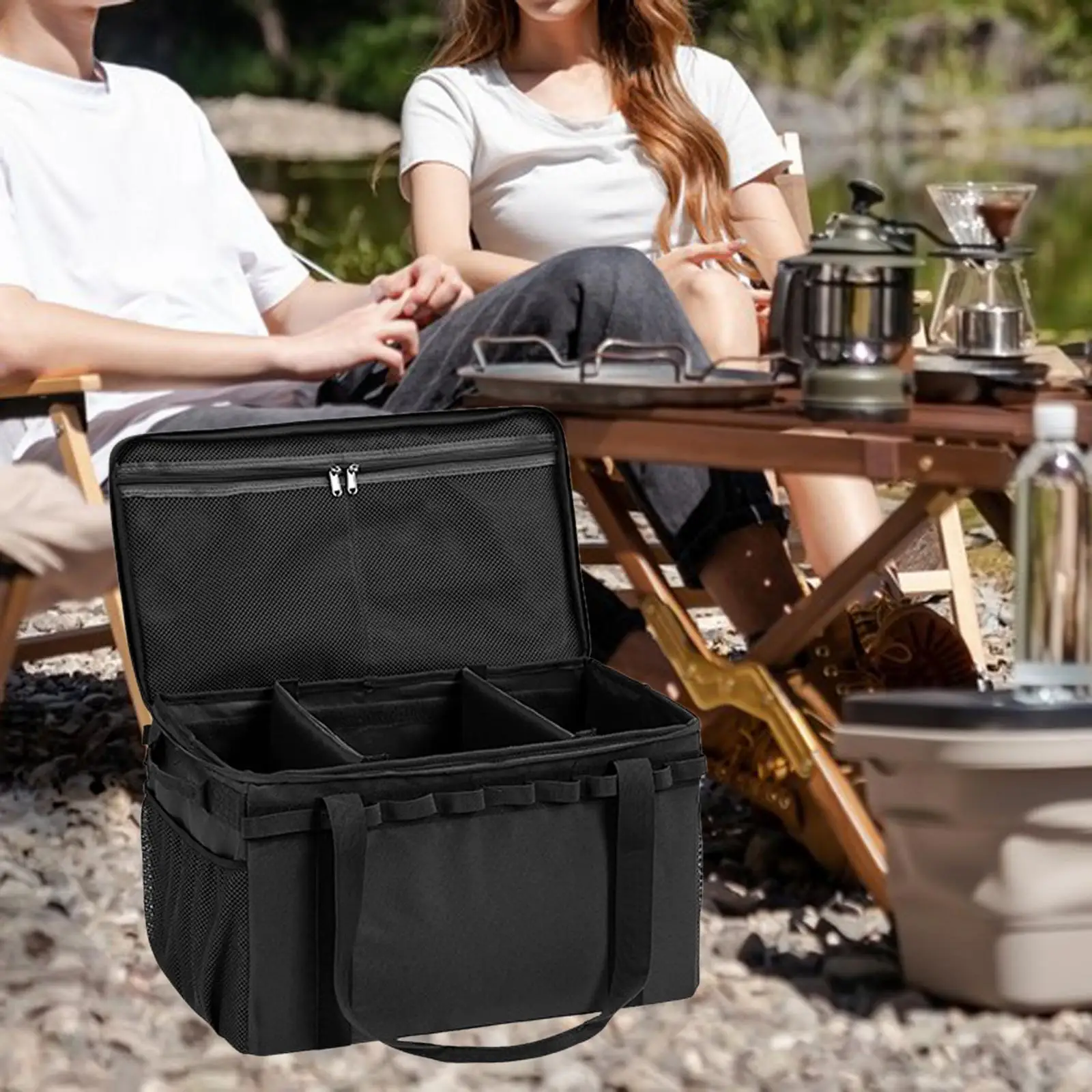 Outdoor Picnic Storage Bag Utility carry Bag Stylish Design Lightweight Sturdy for Family Hiking Foldable Versatile