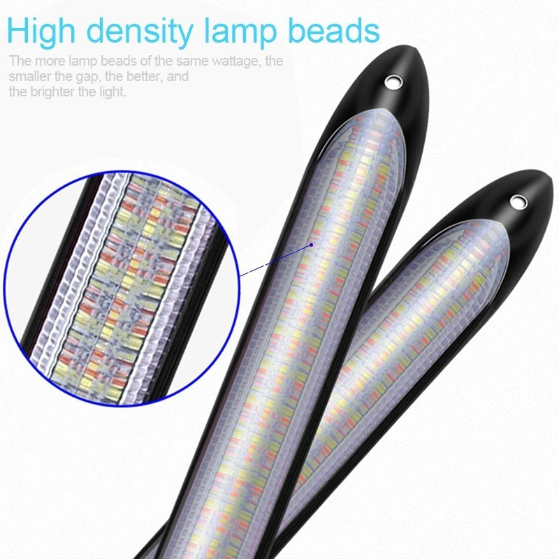 2Pcs/set Universal Car DRL LED Daytime Running Lights Waterproof Headlight Strip White/RGB Sequential Flow Turn Signal Light
