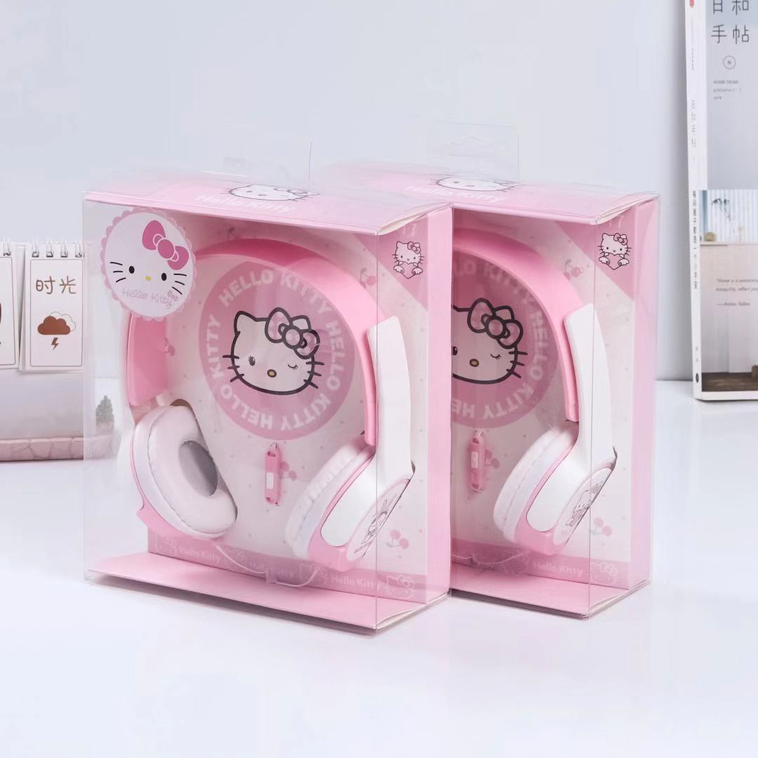 Sanrio, Hello Kitty Проводная гарнитура аниме 3,5 мм объемный звук HD Mic  для PS4 PS5 XBox Android телефонов ПК ноутбуков геймеров наушники |  AliExpress