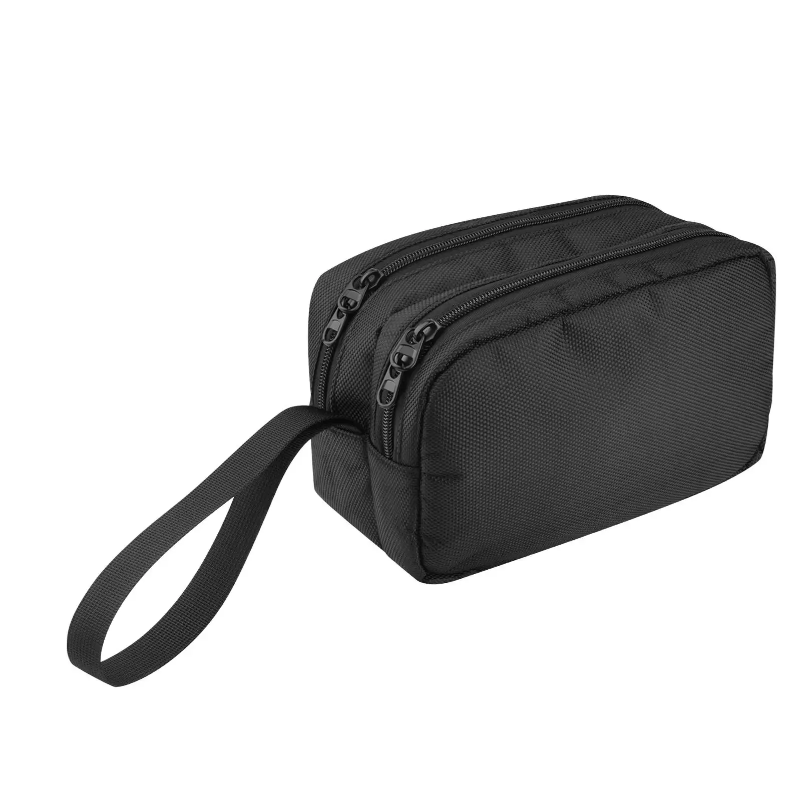 Black Carrying Case Two Dual Zippers Design Nylon Tool Storage Bag for Wires