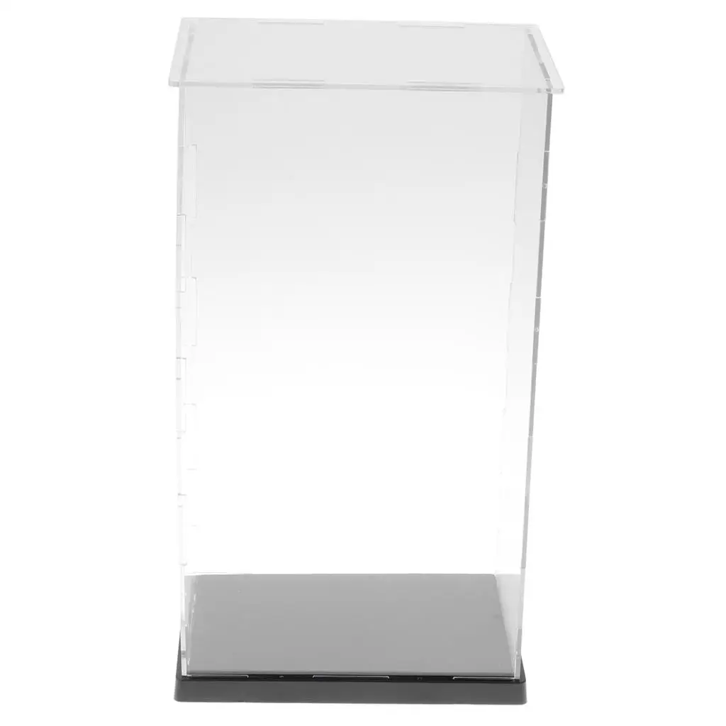 14x19x34cm Acrylic Model Display Case with Plastic Base Clear 