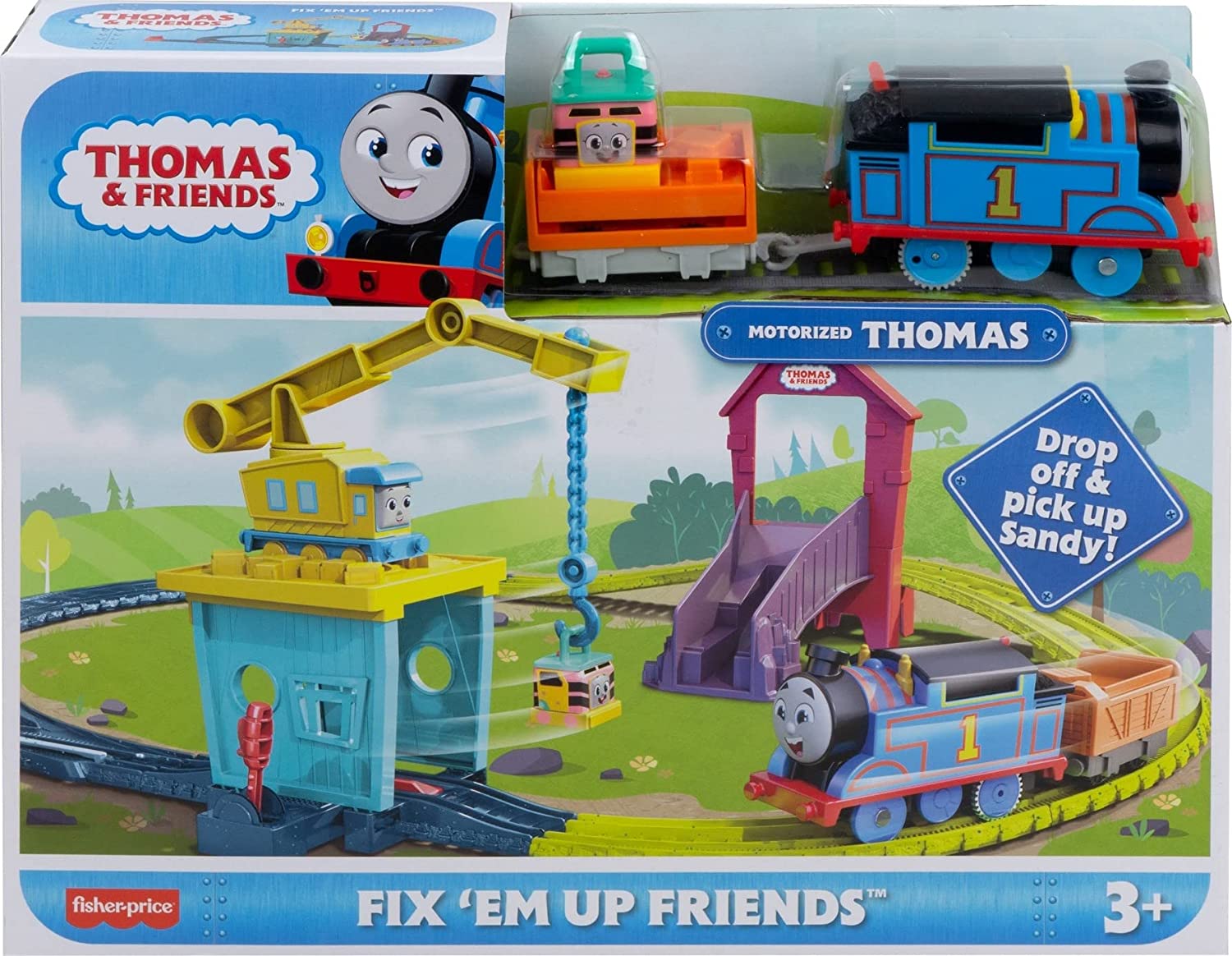 Оригинальный набор поезда Thomas and Friends Fix Up с краном Carly,  песчаный Железнодорожный трек, детские игрушки для детей с электроприводом  | AliExpress