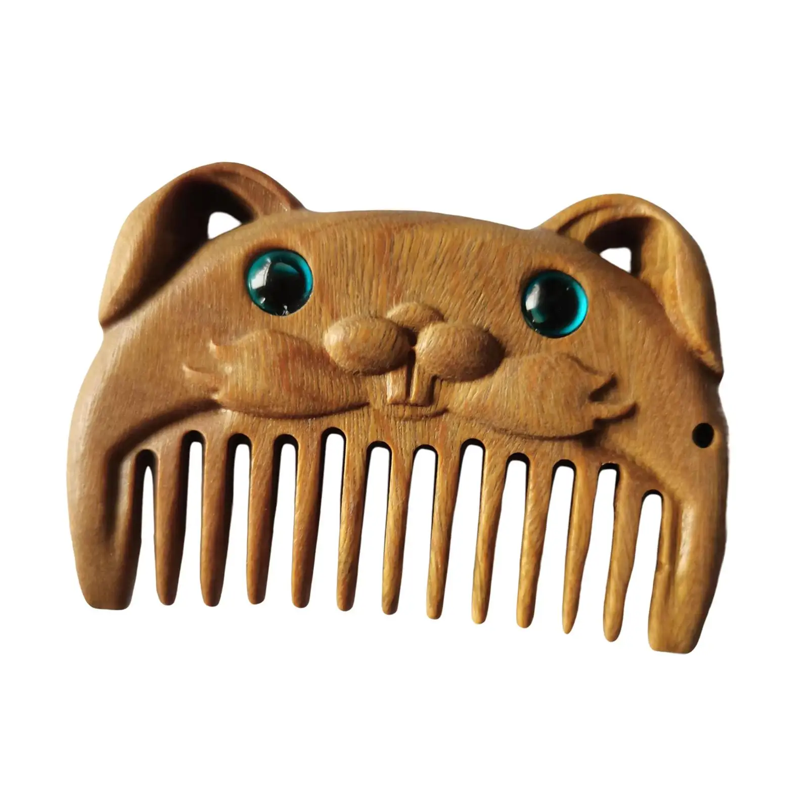 Wooden mini hair combs Cute Short Fine Toothed Green No Static Lightweight Hair Comb Short Hair Comb for Women and Men Gifts