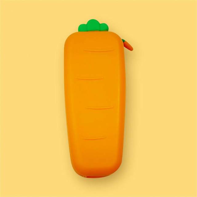 Silicone Carrot Pencil Case – Adorable Cute Plushies