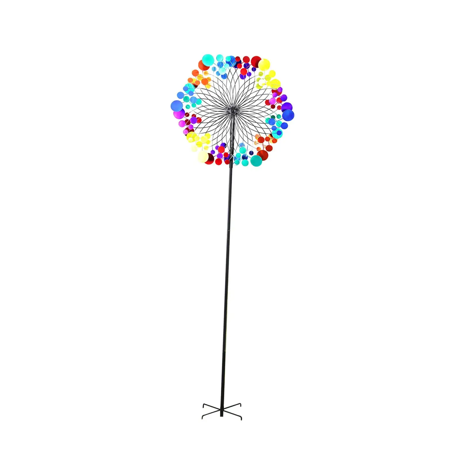 Wind Mill Colorful Vertical Decorative Flower Shape Art Wind Spinner for Patio Backyard Housewarming Gifts Garden Decor Outdoor