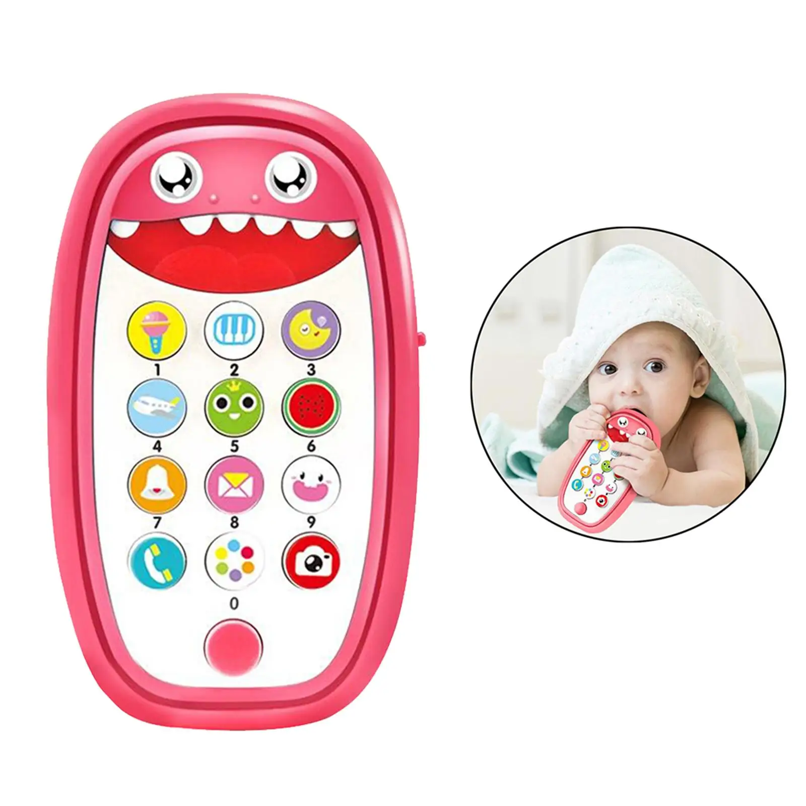 Teething Phone Toy for Babies with Removable Soft Case, Lights, Music And