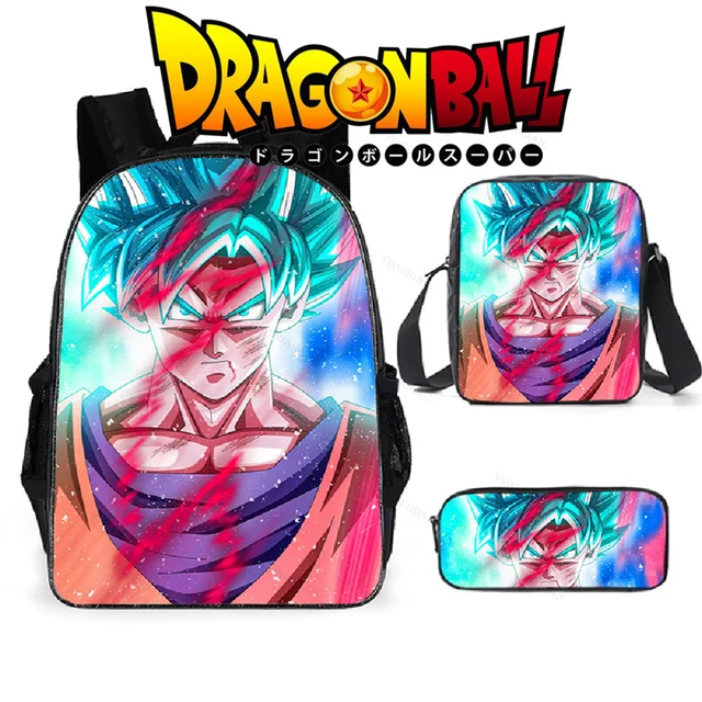 Dragon ball z mochila para meninos e meninas, saco de escola colorido,  capacidade, impermeável, desenhos animados, anime