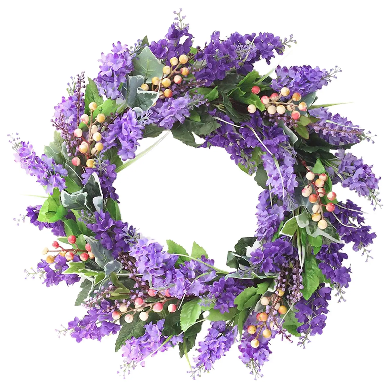 Lavender Wreath for Front Door Round Garland for Indoor Outdoor Party Decor