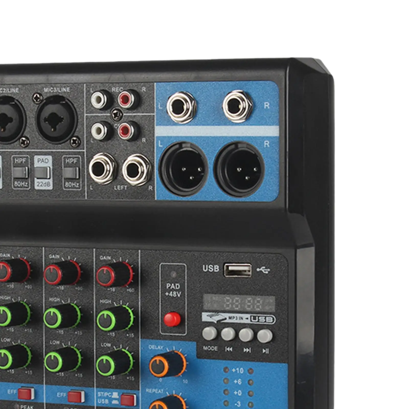DJ Sound Mixer Mini Mixing Console Digital Mixer US Plug Size 20.5x21x6.5cm for Karaoke