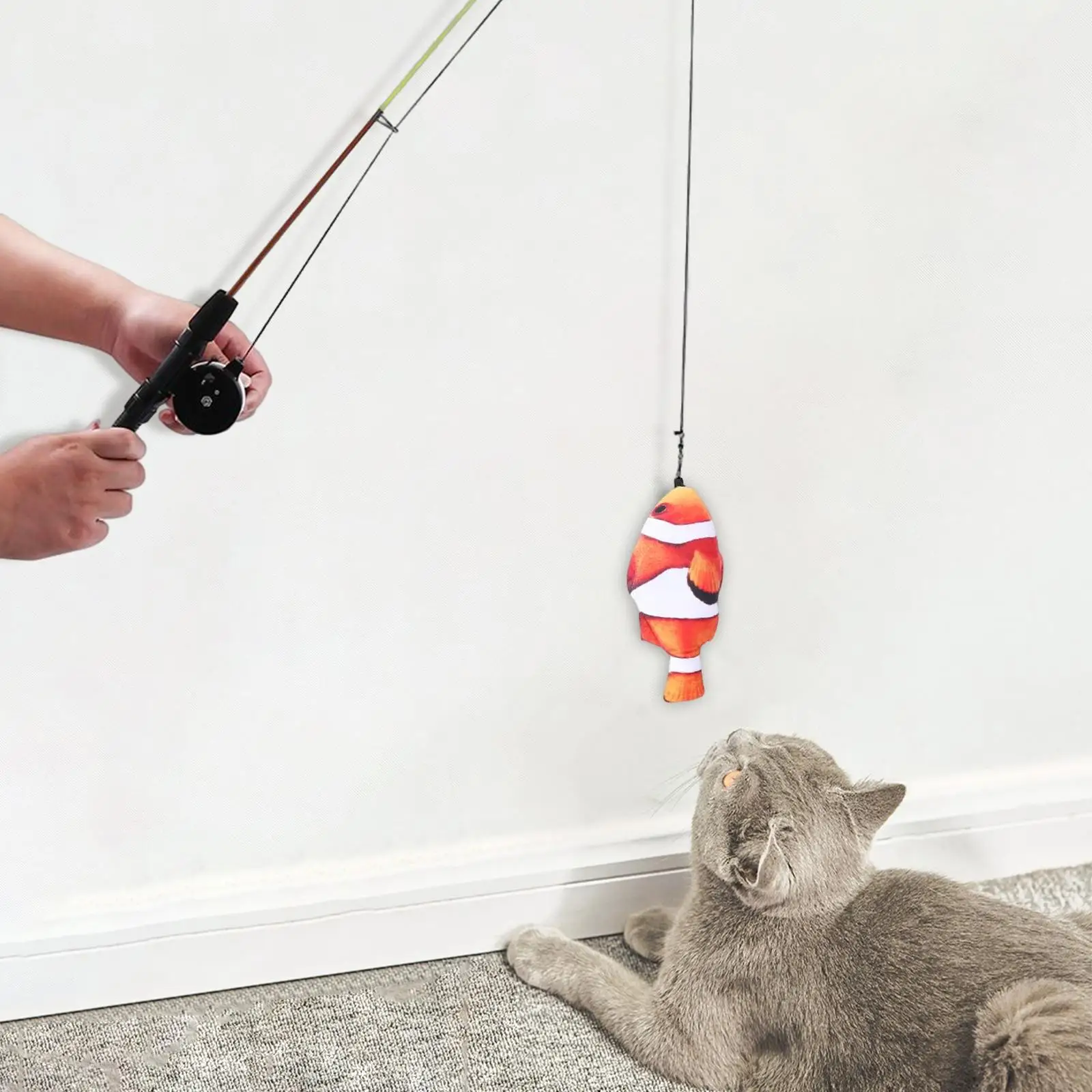 Telescopic Fishing Pole Cat Toy Catcher Exerciser Unique Style Retractable from 41.5cm to 68cm