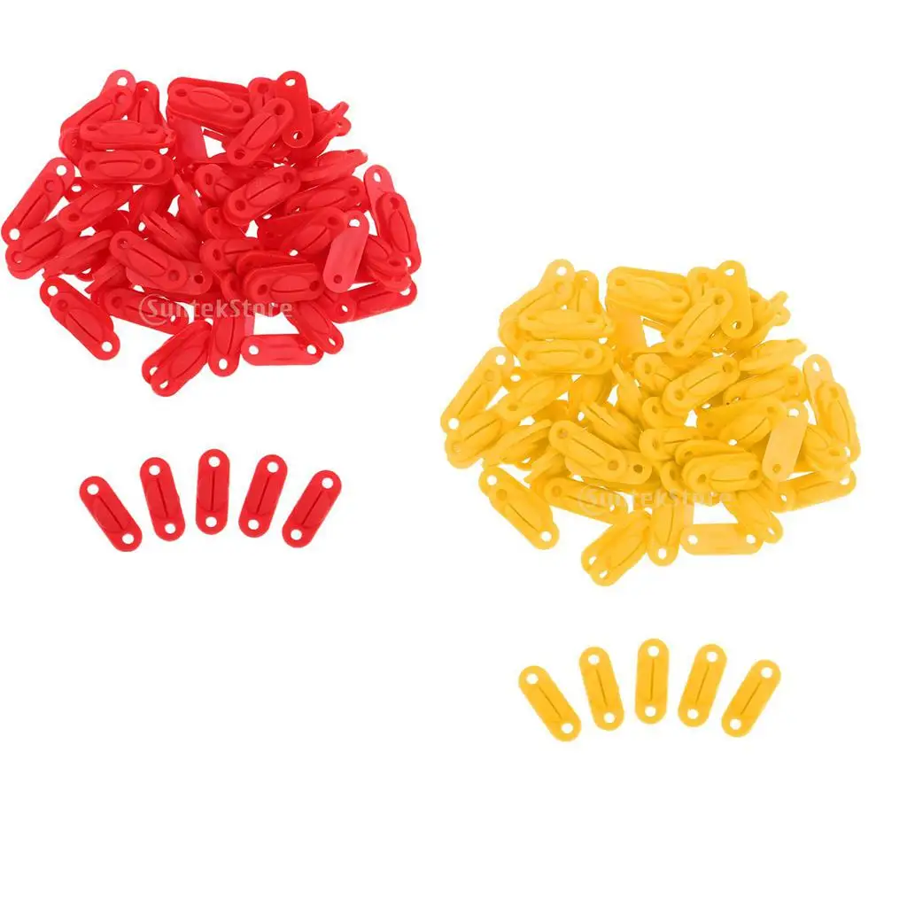 Silicone Yellow and Red Badminton Racket Frame Eyelets Protector Replacement 100pcs/Bag