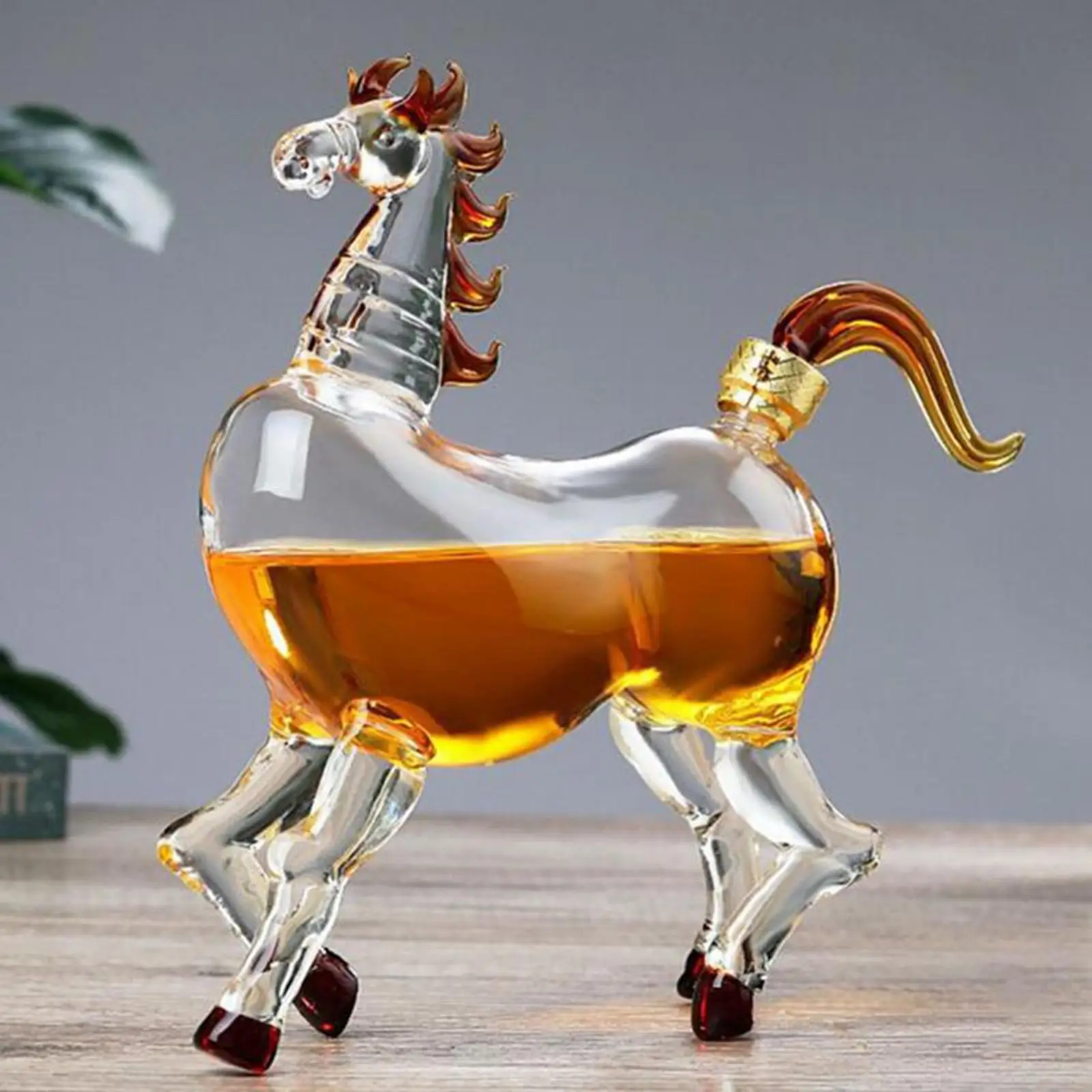 Creative Horse Shape Decanter 1L Horse Container Glass Holder Stand , Gifts for