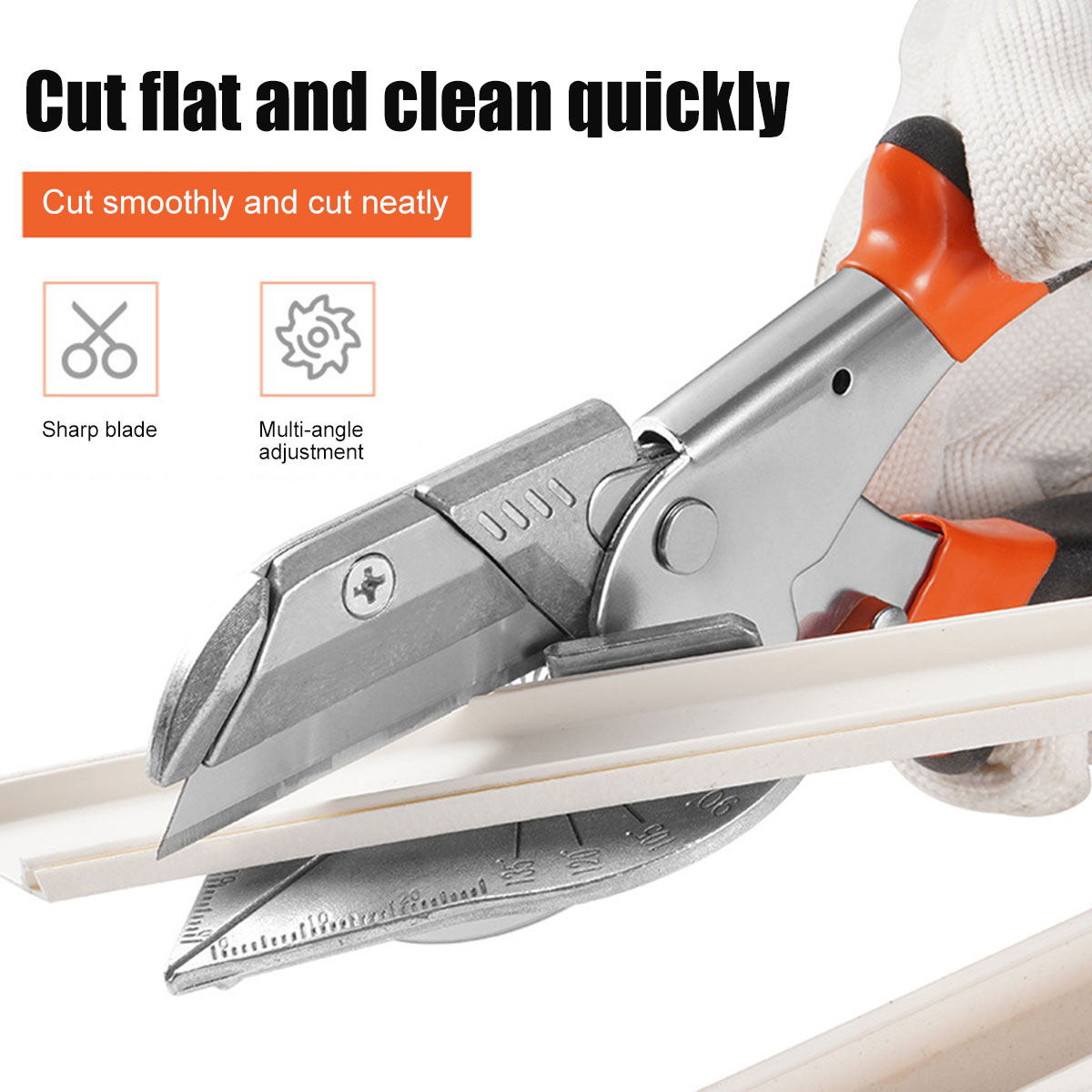 Description Picture 4 of itemMiter Shears Adjustable 45 to 135 Degree Sharp Trunking Shears Ergonomic Multi Angle Miter Scissors with 2 Replacement Blades