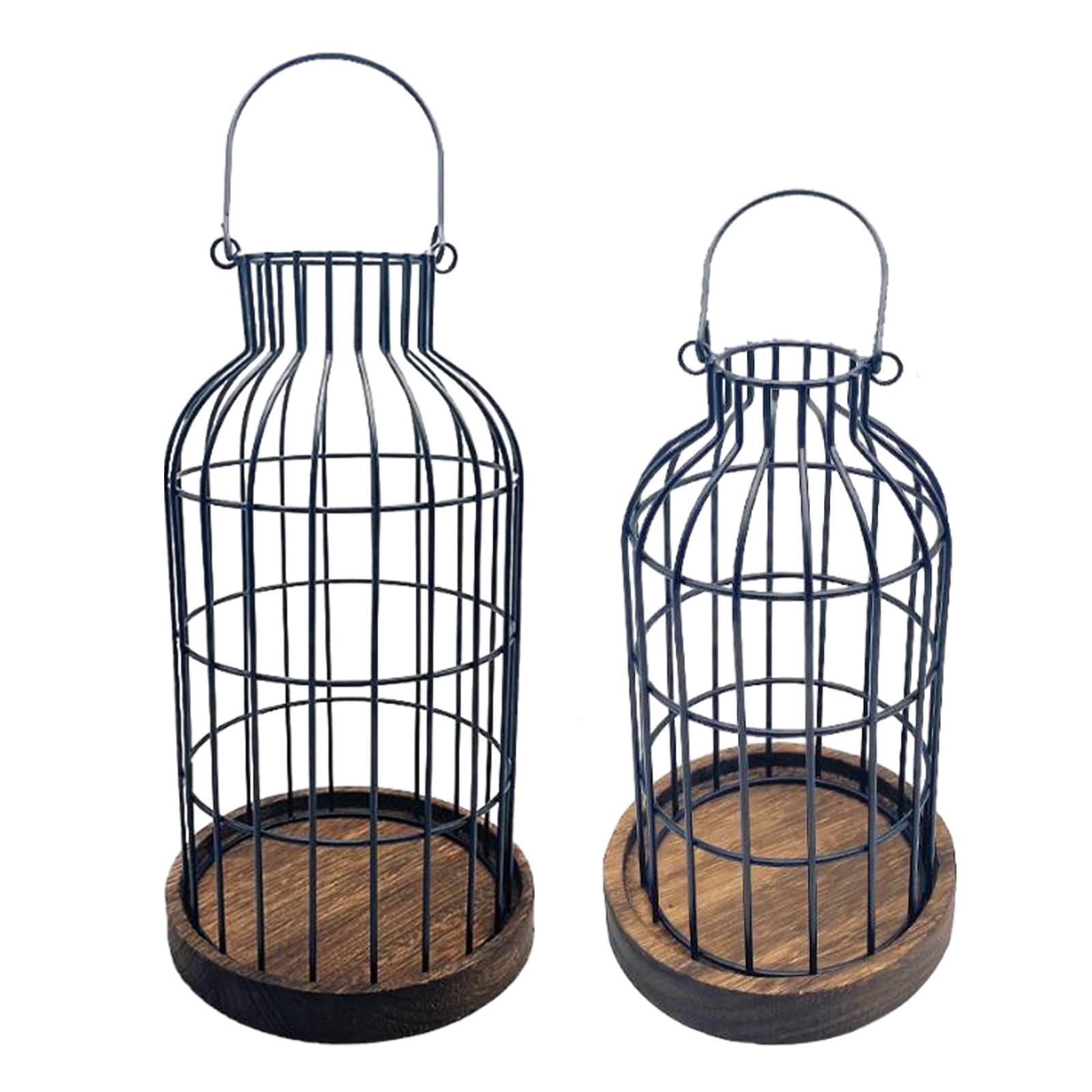 Farmhouse Lantern Wooden Candle Holder Decorative Candle Lantern for Kitchen