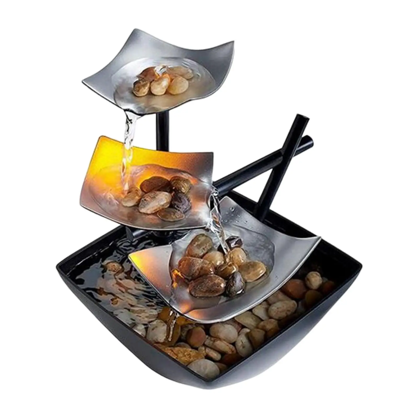 Relaxation Tabletop Fountain USB Illuminated with Light for Decoration Craft