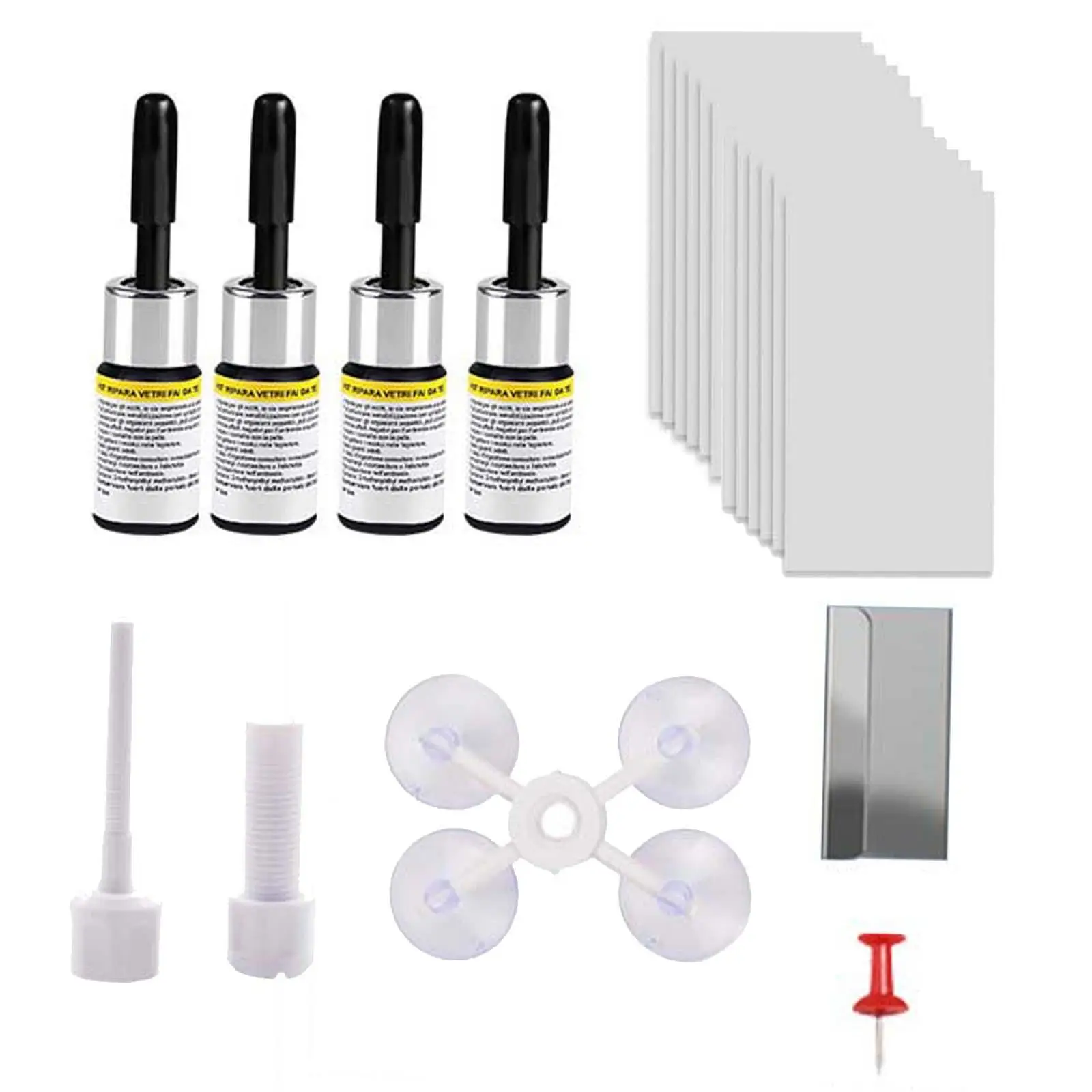Car Windshield Crack Repair Kit Scratch Remover Easy to Use Automotive Glass