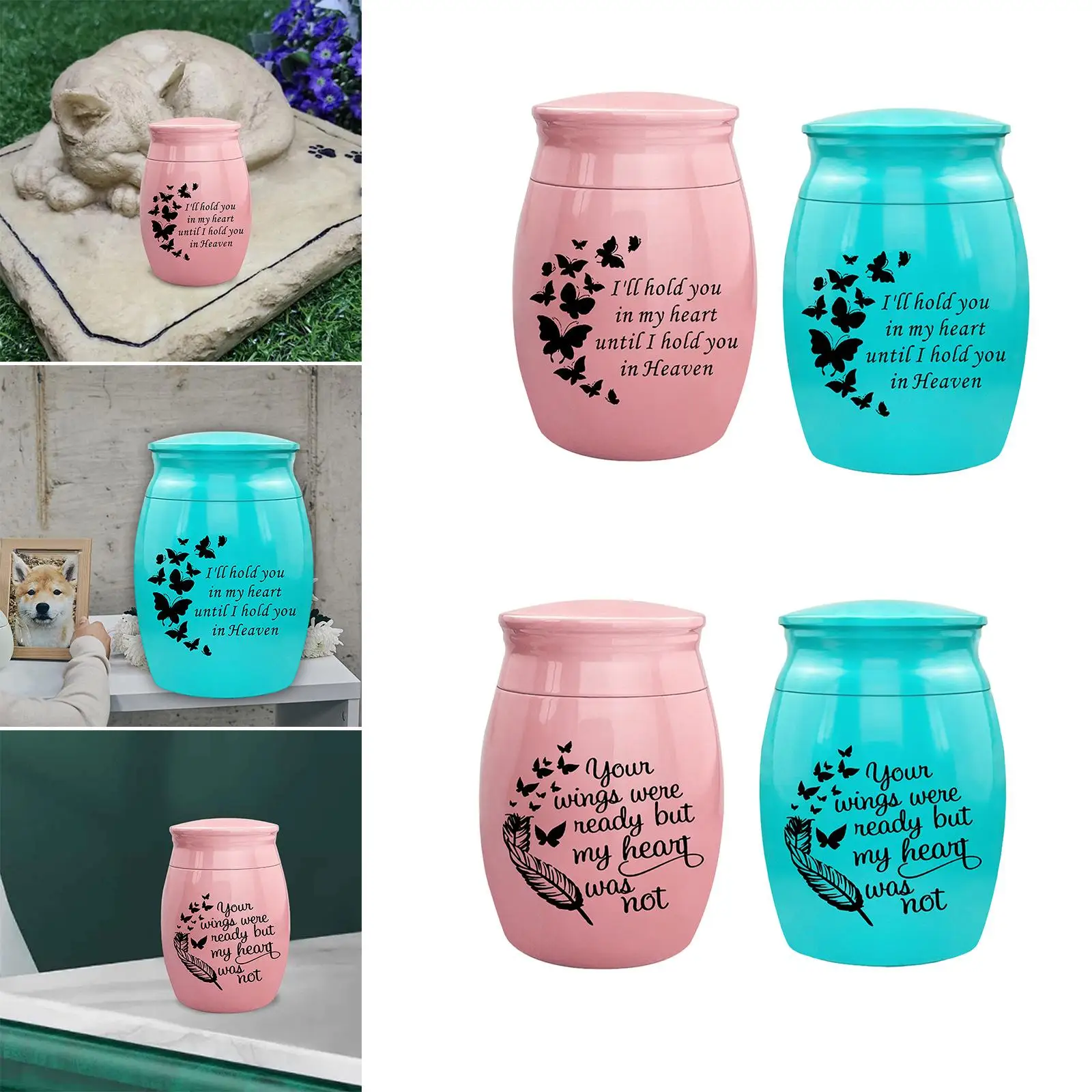 Pet Urn Miss Words Engraved Pet Hair Storage Jar for Rabbit Kitten Dogs Cats