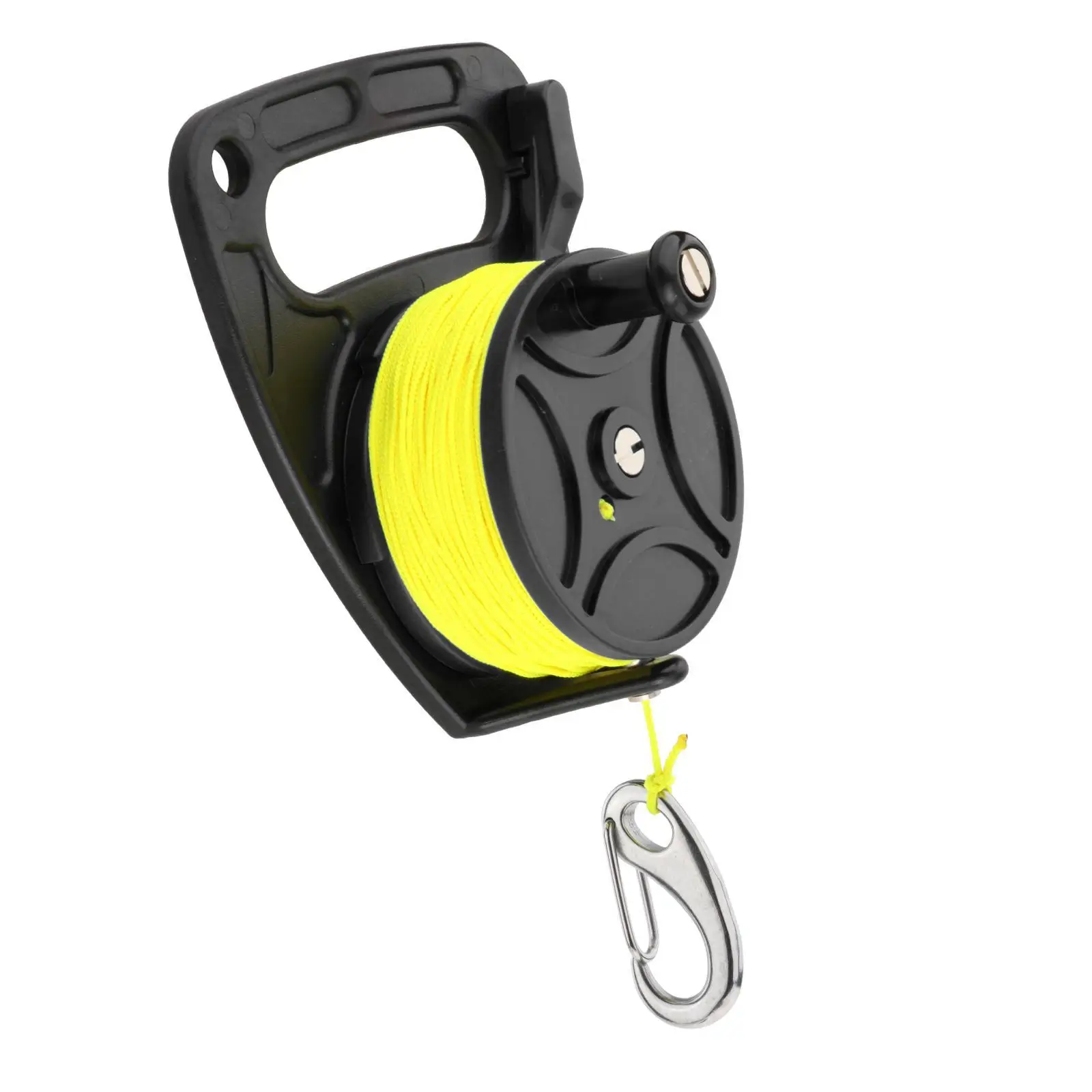 Multi-Purpose Scuba Diving Line Reel with Handle Kayak Anchor Yellow Line for Snorkeling Open Water Wreck Exploration Cave Dive