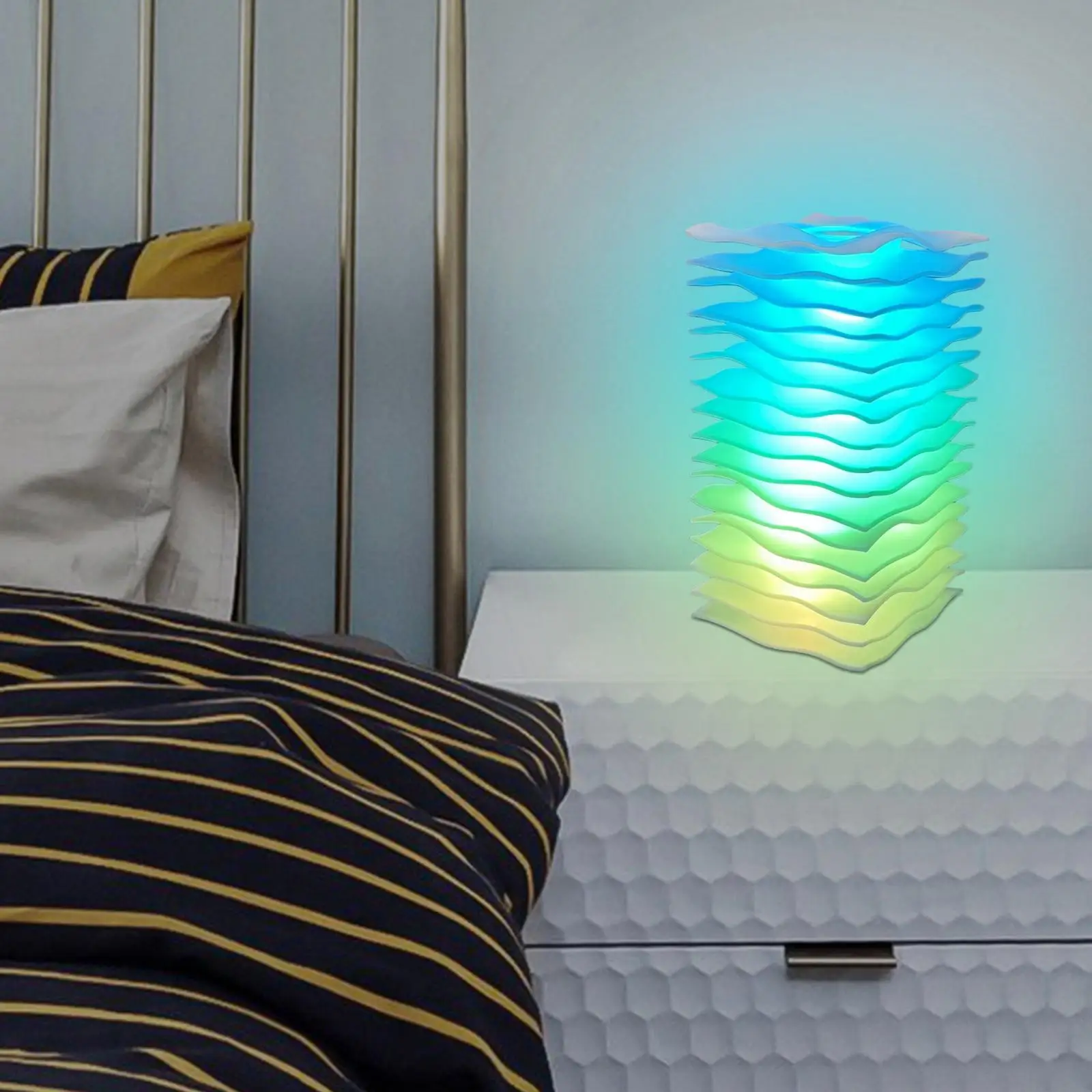 Bedside Table Lamp Modern Home Birthday Gift Egb Color Changing Night Light for Hotel Adults Office Anniversary Valentine`s Day