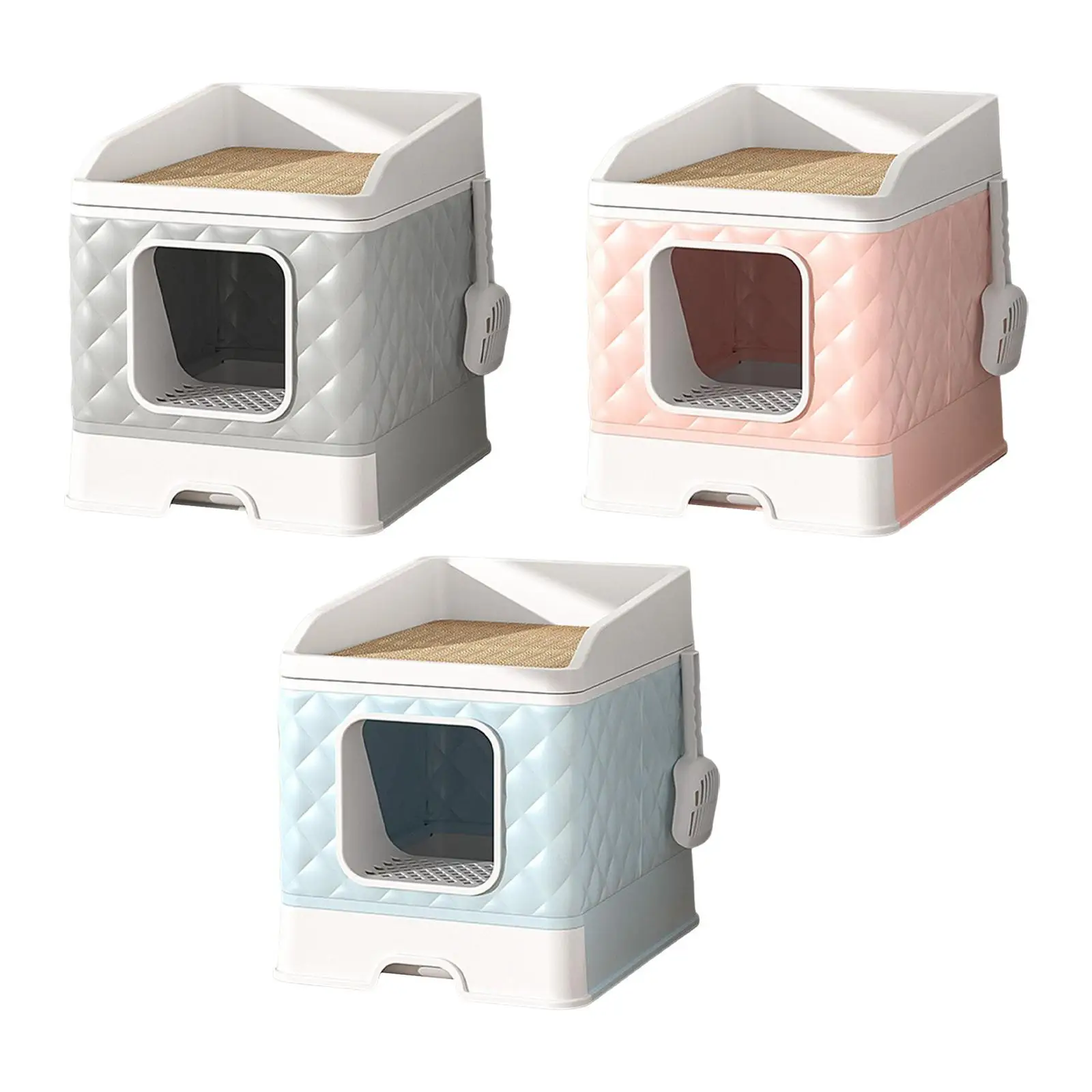 Cat Litter Box Portable Foldable Pet Supplies Cat House Drawer Type Removeable Durable Pet Toilet for Small and Large Cats