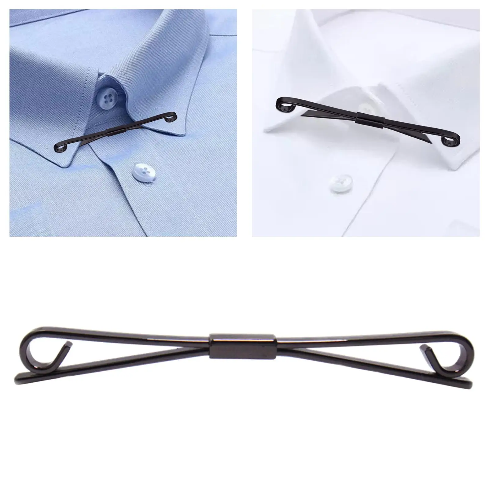 Classic Tie Collar Bar Pin,  Pinch  Pin Tie Clips Shirt  for Men Business Wedding Gifts