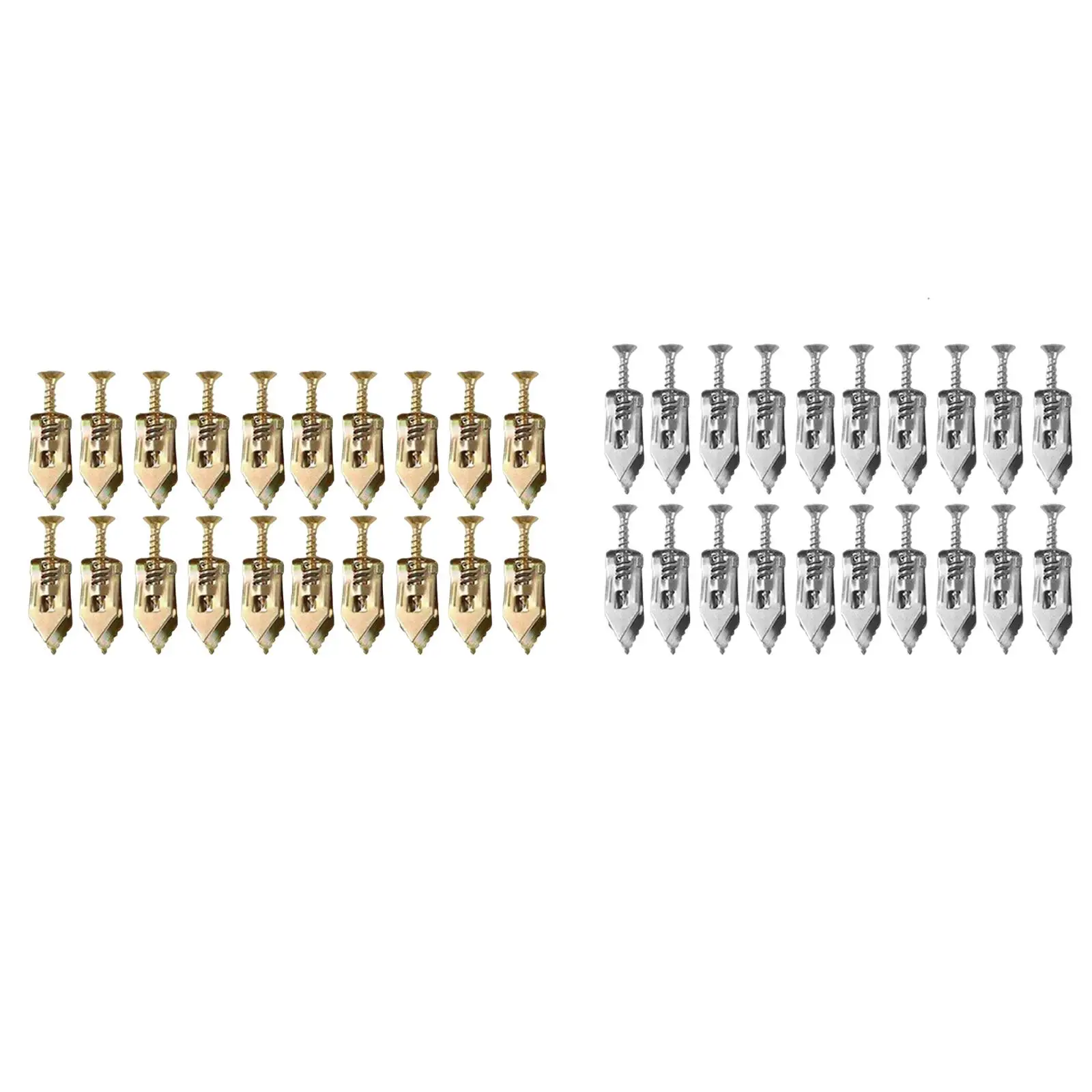 20x Drywall Self drill Anchors with Screws No Drill Holes in Wall Expansion Screw Set for Fixing picture Cabinets