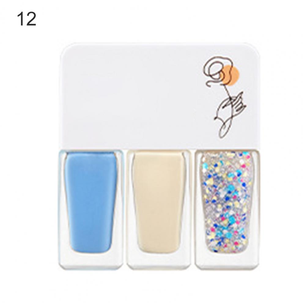 3Pcs/Set Water-Based Gel Nail Polish Set - 12g, Quick-Dry, DIY 3-in-1 Nail Art