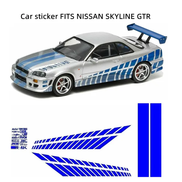 Fast and Furious Vinyl Graphic Decals Fits Nissan Skyline GTR R34 1999-2002