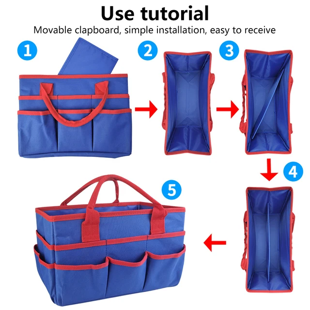 Oxford Cloth Multipurpose Waterproof Tote Bag Tool Sewing Blue Red