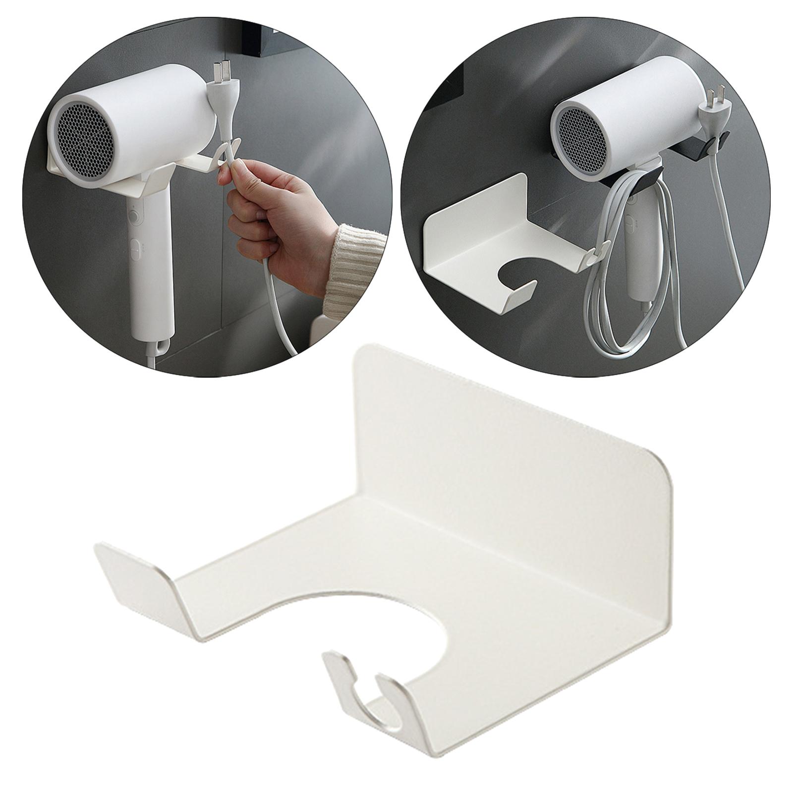 Wall Mounted Hair Dryer Holder Free of Punch Stable Durable Steel Bracket Storage Rack for Bathroom Hotel Straightener Flat Iron