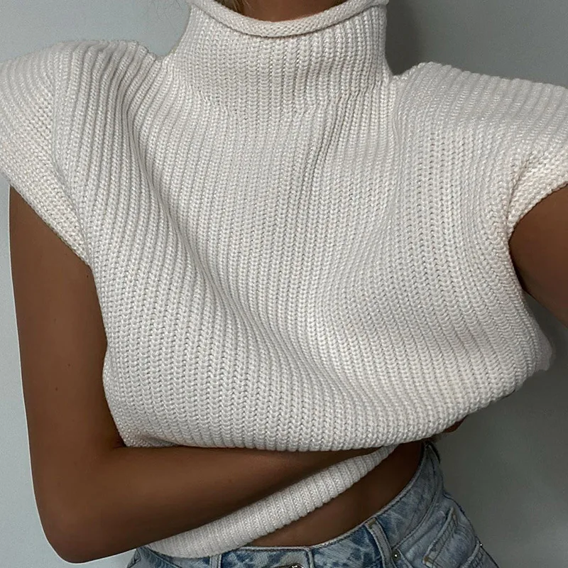 turtleneck sleeveless sweater