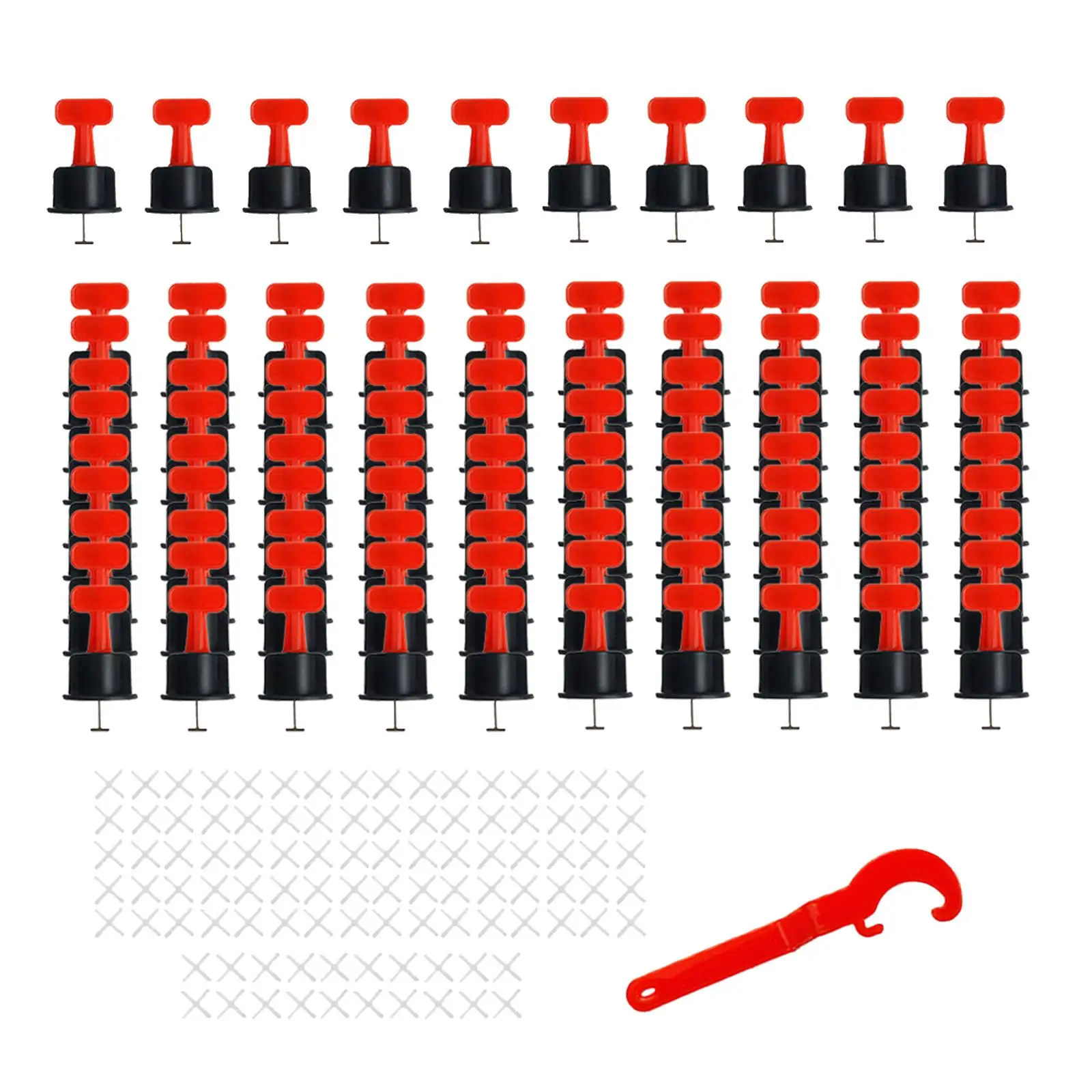 151Pcs Reusable Tile Leveling System Kit with Wrenches 2.0 mm Tile Spacer Tile Leveler Spacers for Wall Building Floor