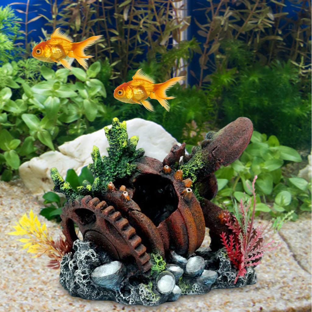 Resin Crafts Aircraft Engine Wreckage Model Gifts Collections Creative Simulation for Fish Tank Aquarium Decor