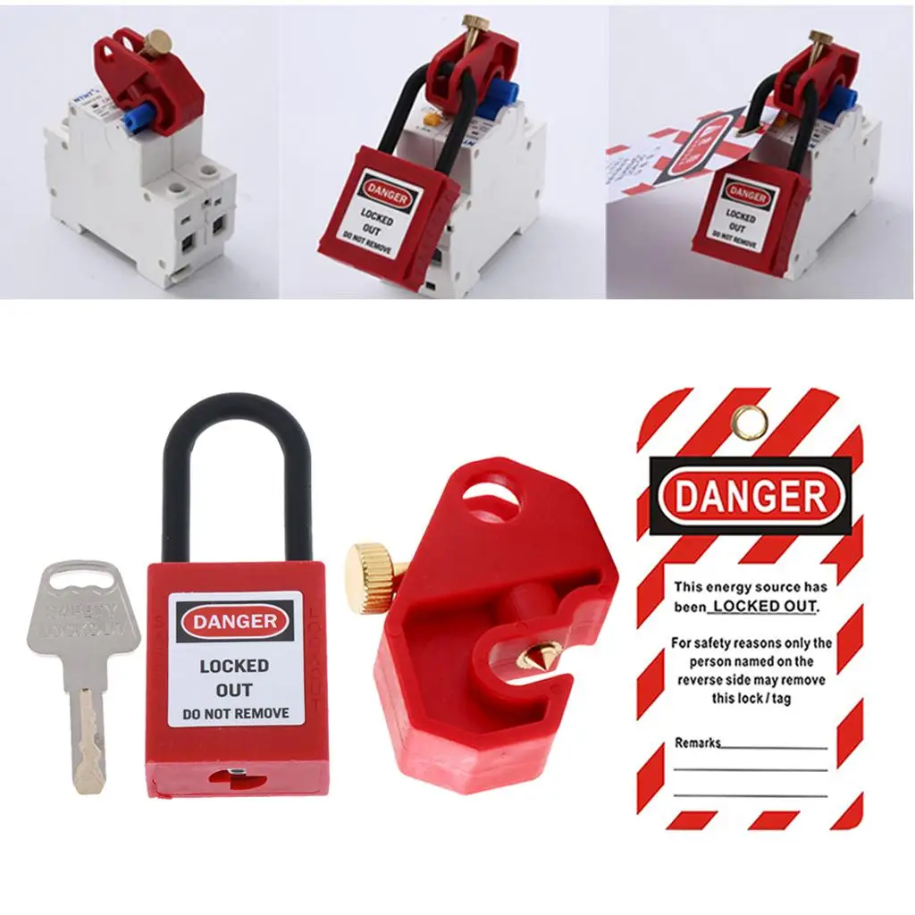 Industrial Safety Miniature Circuit Breaker Locks Set Safety Red