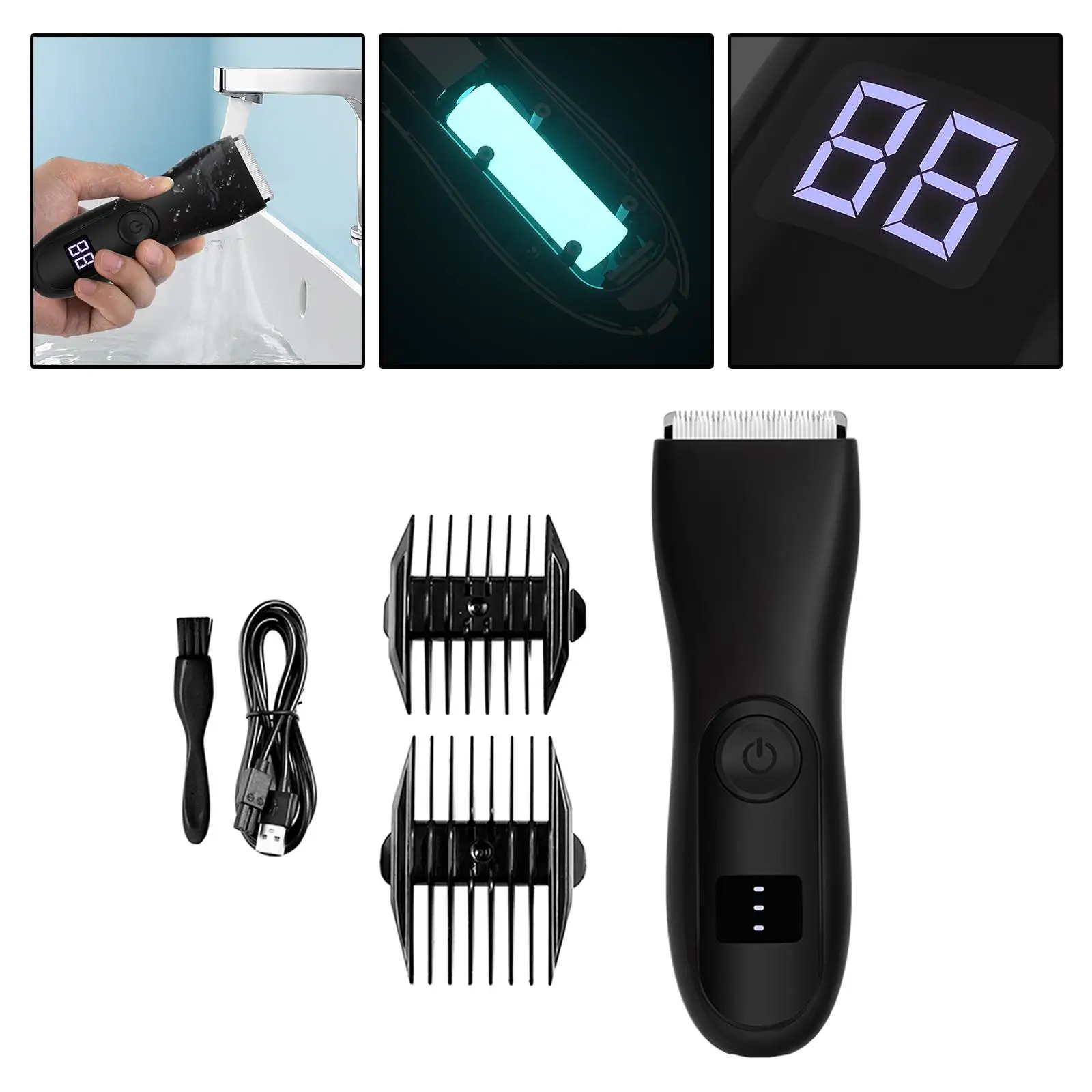 USB Charging Electric hair trimmer Trimmer Body Shaver Hair Remover with Guide Combs Ceramic Blades for Chest Body beard