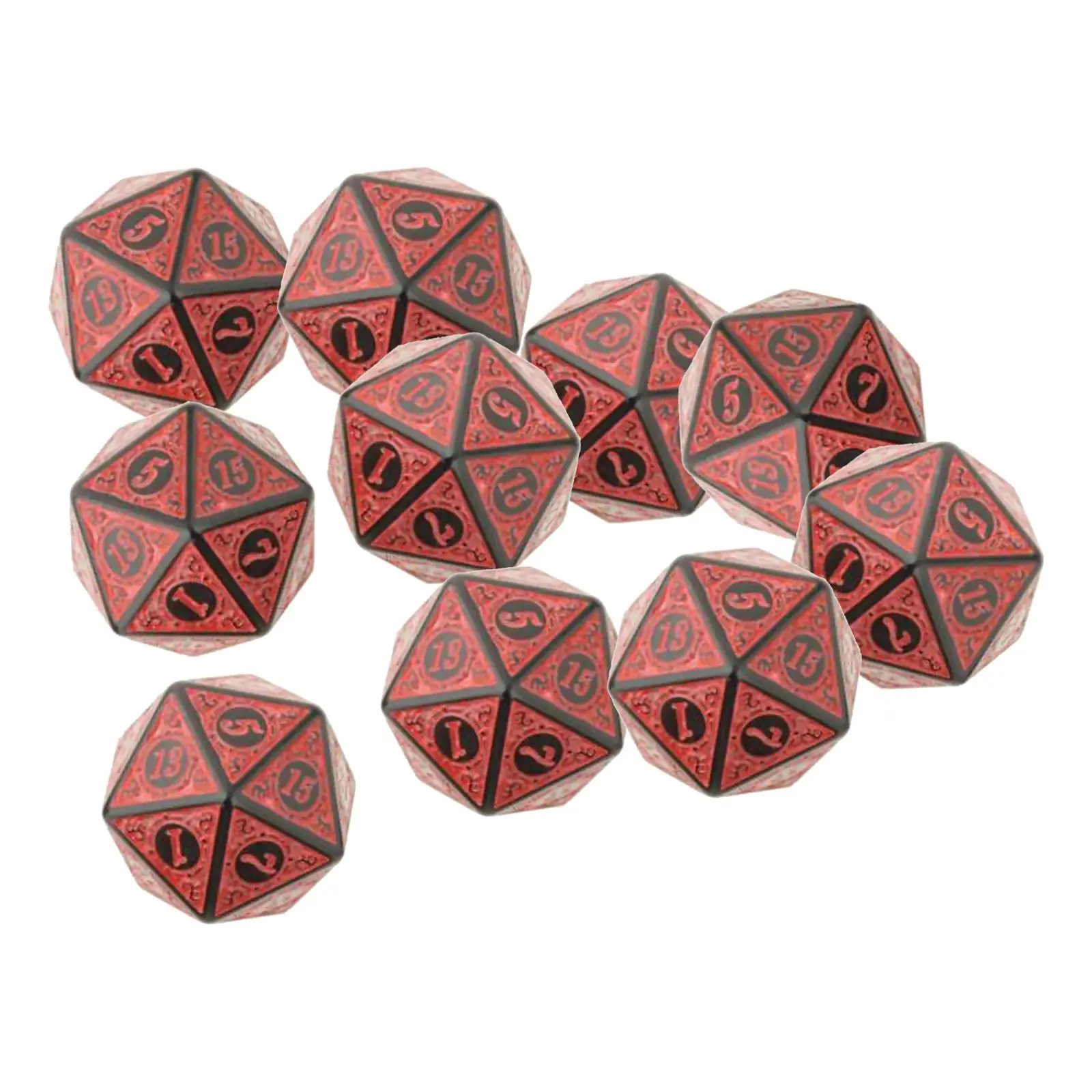 10Pcs Polyhedral Dice Wear Resistant 20 mm Unique for Party RPG Toy Gift