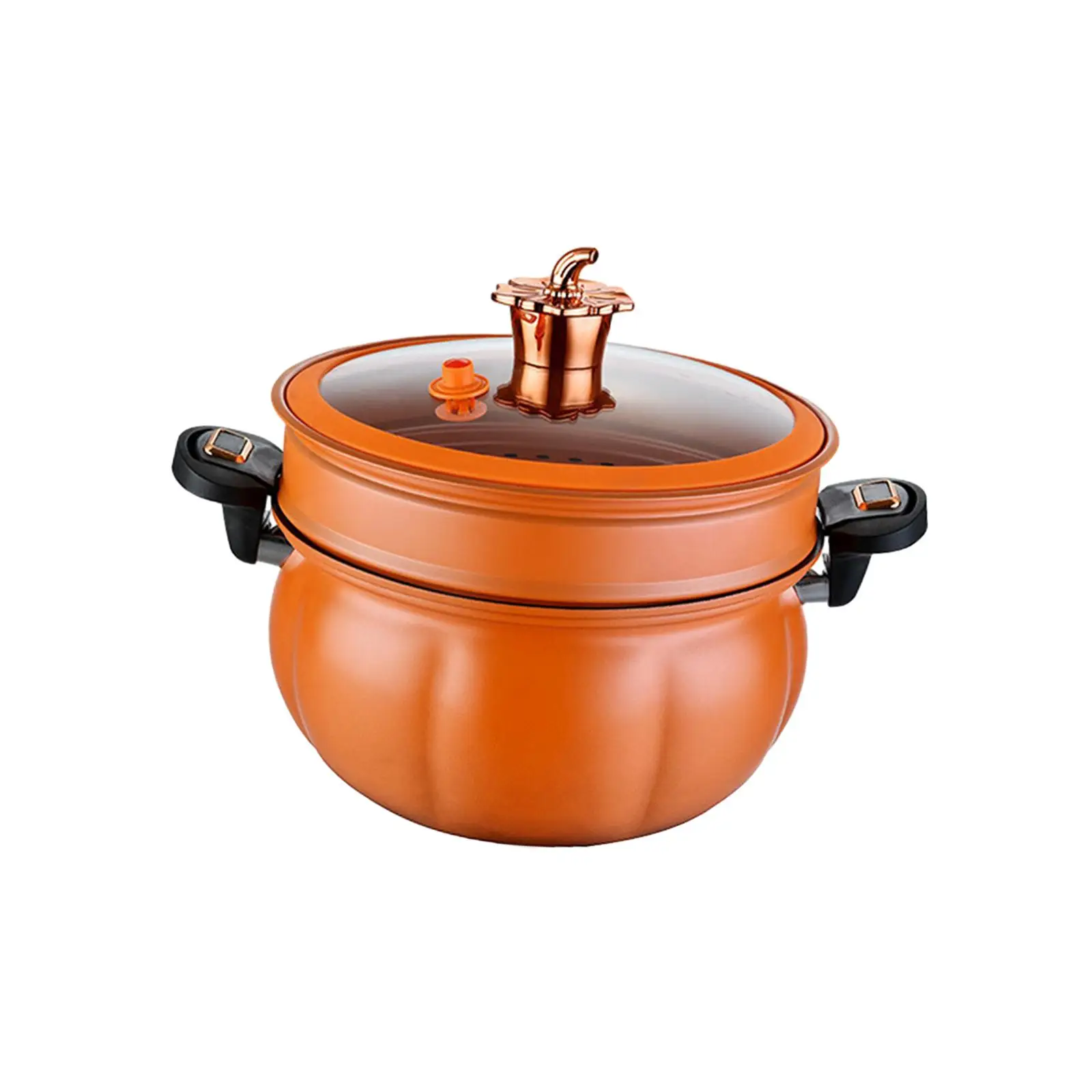 Soup Pot Pumpkin Shaped Slow Cooker Cookware with Cover Simmer Pot Sauce Pan Stew Pot for Pasta Noodle Cereals Soup Stewing Milk