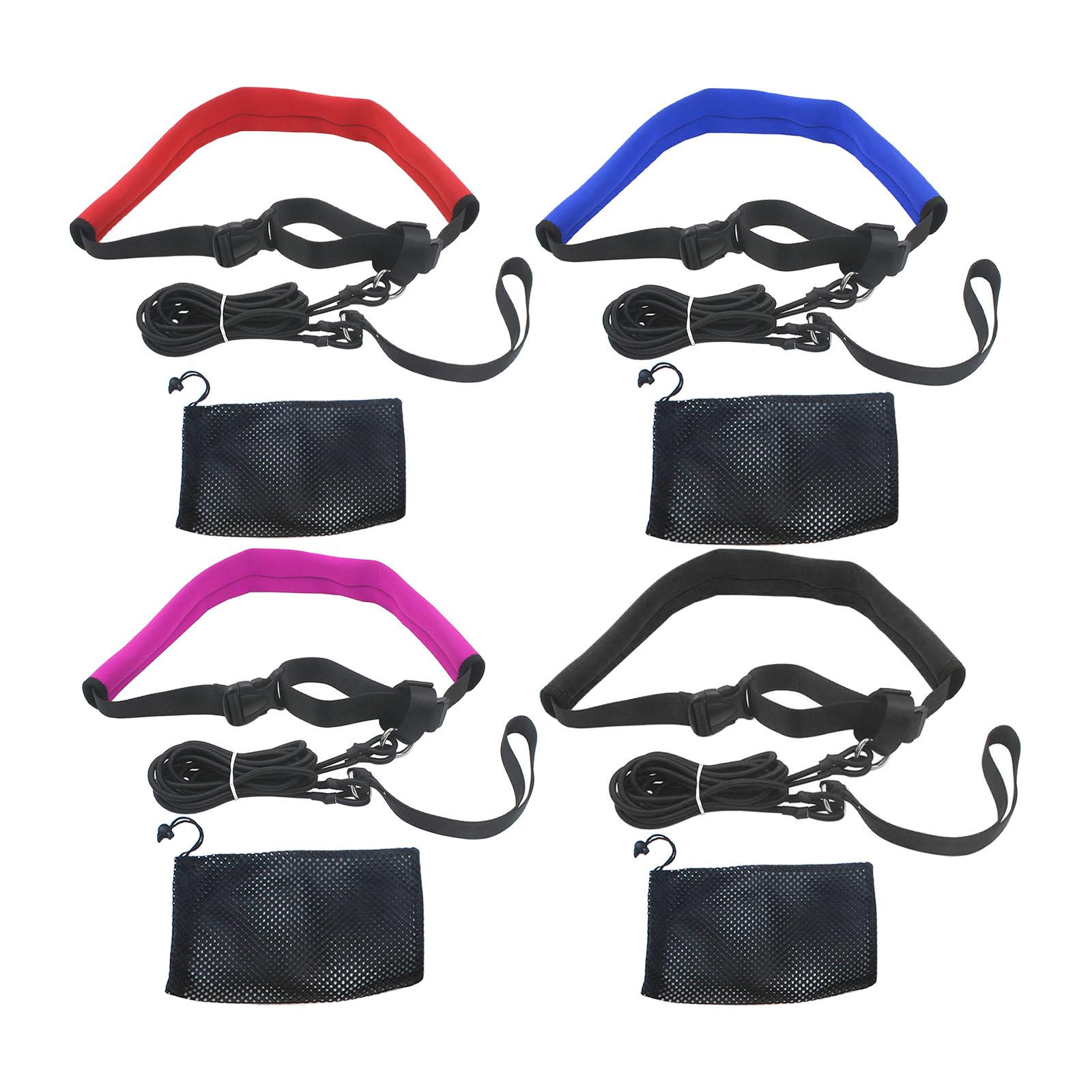 Pool Swim Trainer Belt Harness Adjustable Waist Belt Cord Loop Elastic Rope Band Swim Tether for Athletes Professionals Kids