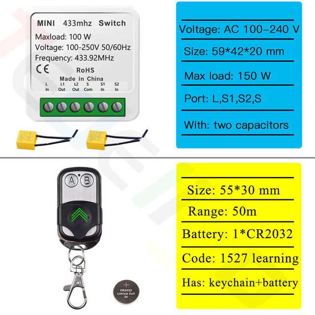 Interruttore Luce Senza Fili Tedeligo - Telecomando 100m, 2300W, Nessun Cablaggio, Bianco - Foto 7