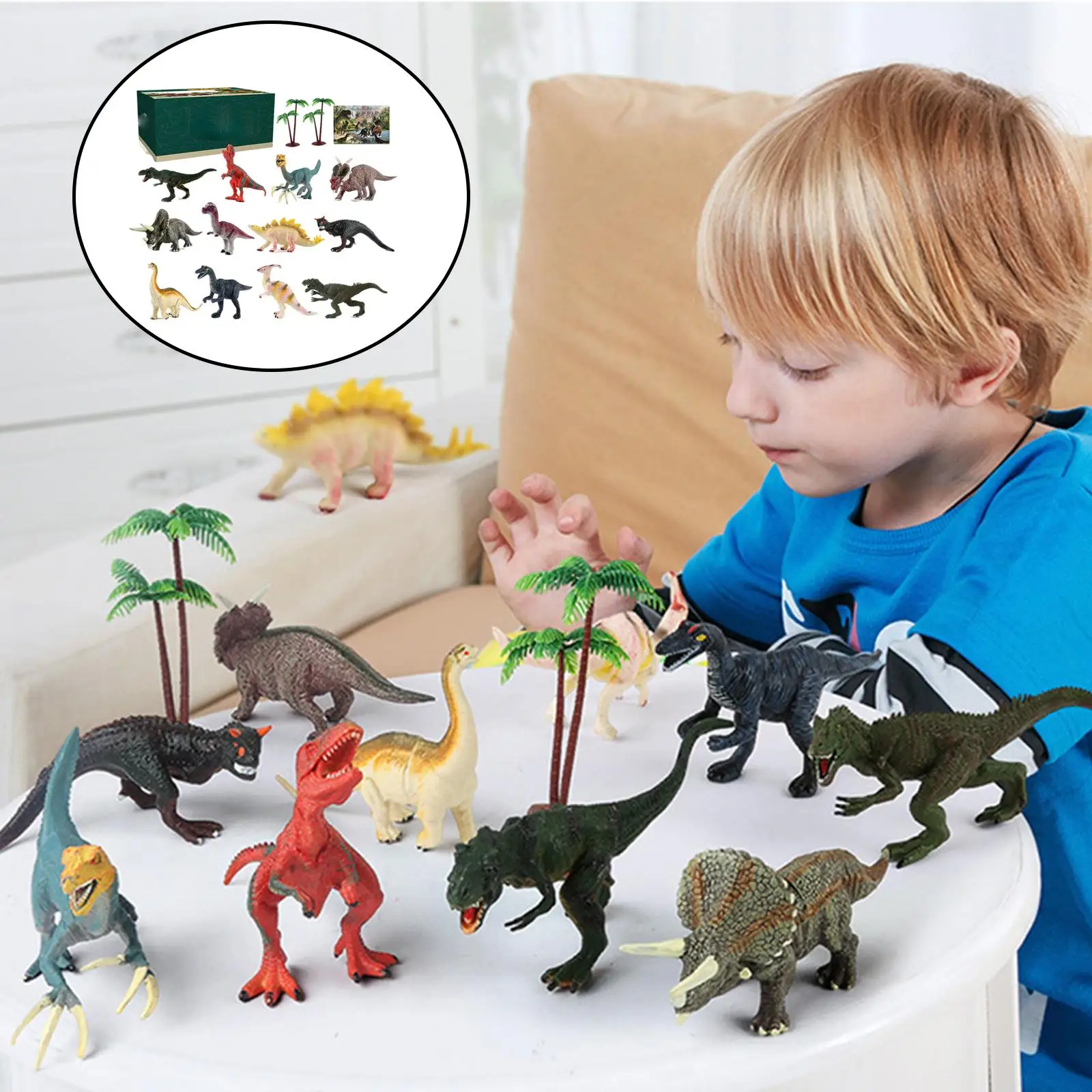 Simulated Dinosaur Toys Diversiform Dinosaur 14Pcs Dinosaur World for Lovers