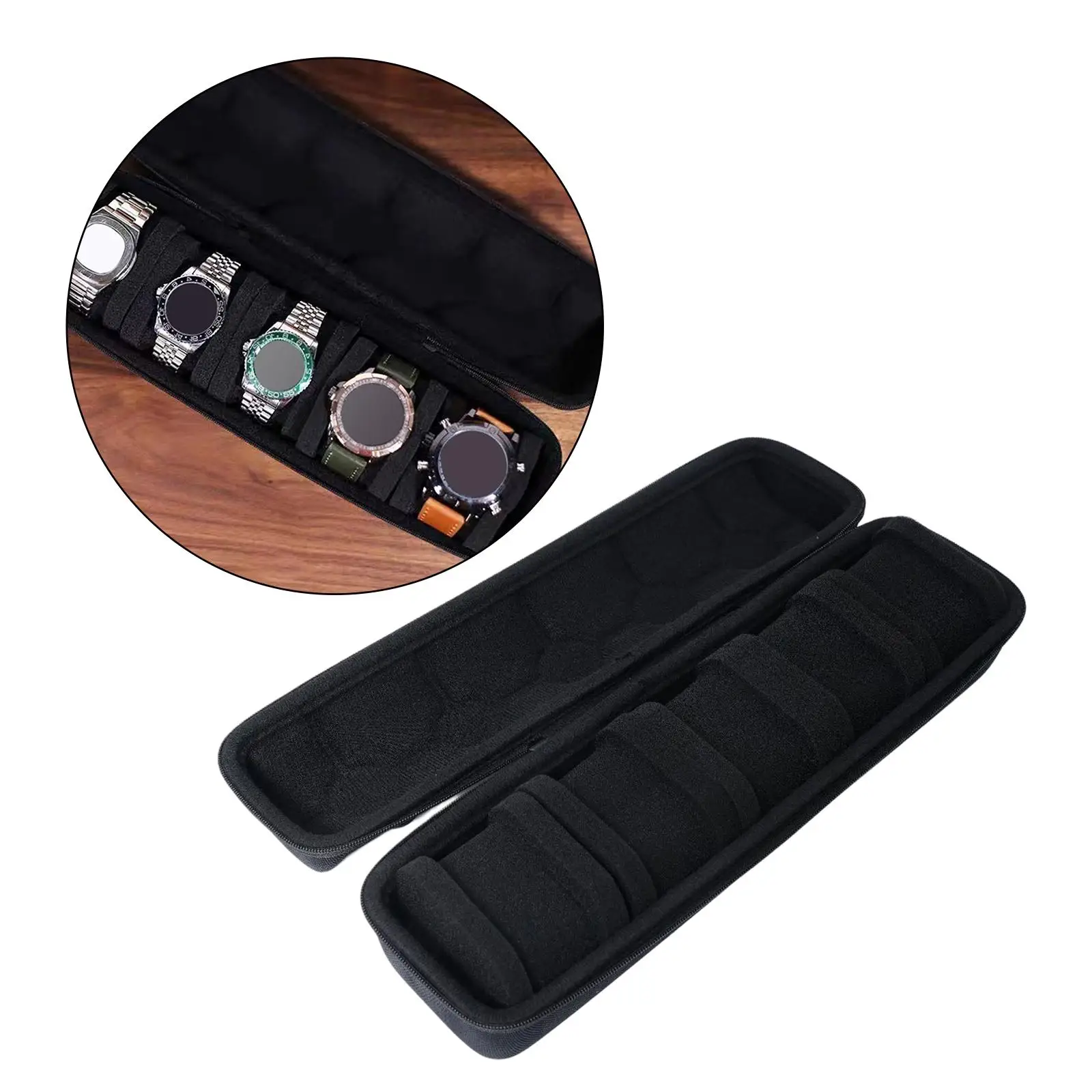 5 Slot Watch Display Holder Storage Box Elegant Appearance for Men And Women